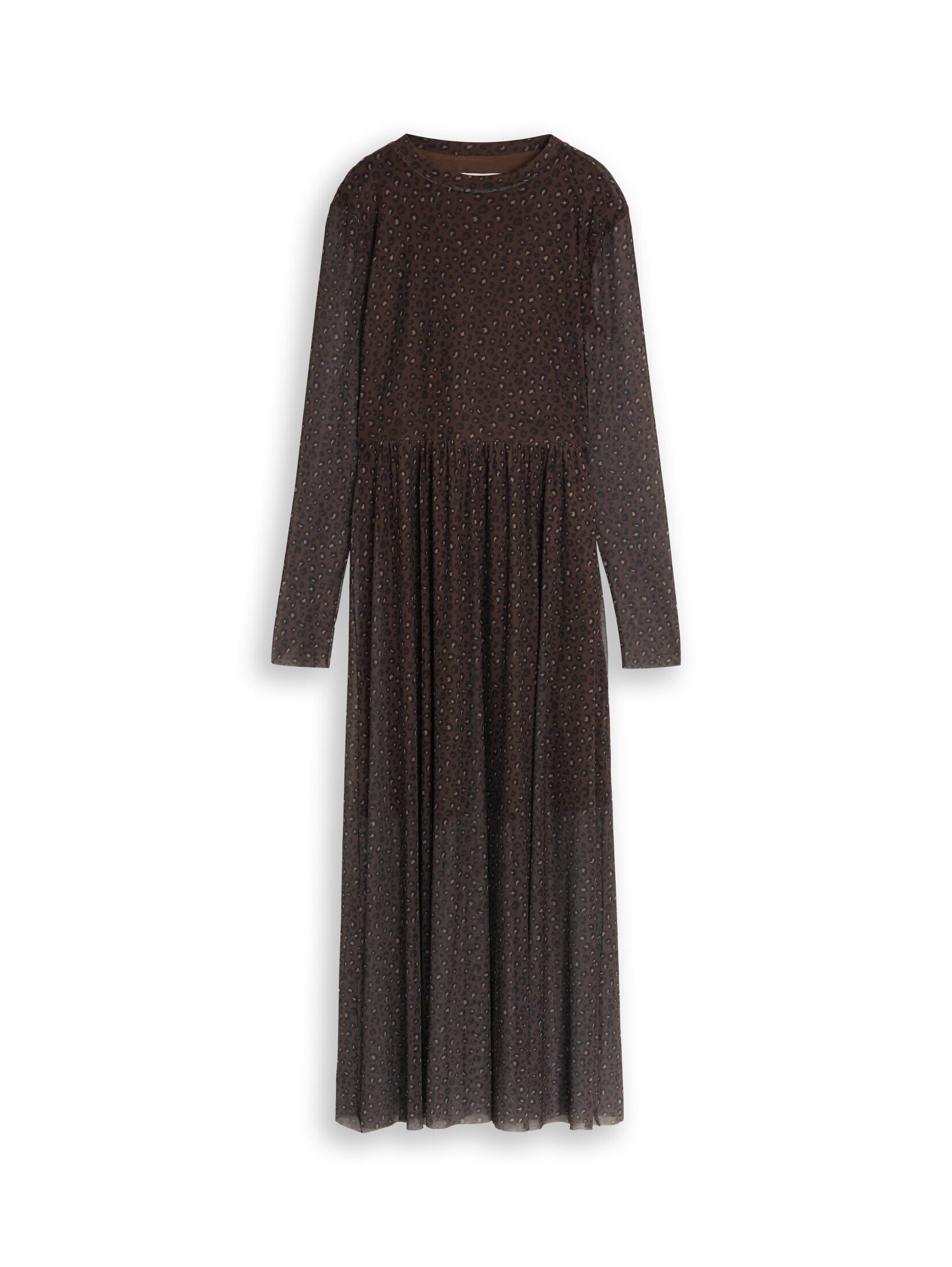 TOM TAILOR Denim Sommerkleid Kleider & Jumpsuits Fitted Mesh Midi-Kleid mit Animal-Print