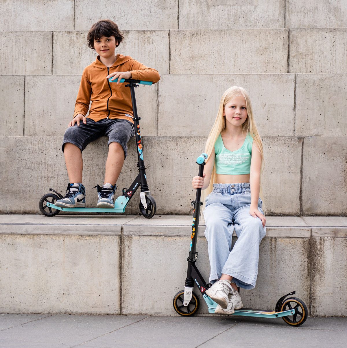 Movino Cityroller Kinderroller MOVINO VIBE Leicht 2,9kg Klappbar 145mm Rollen