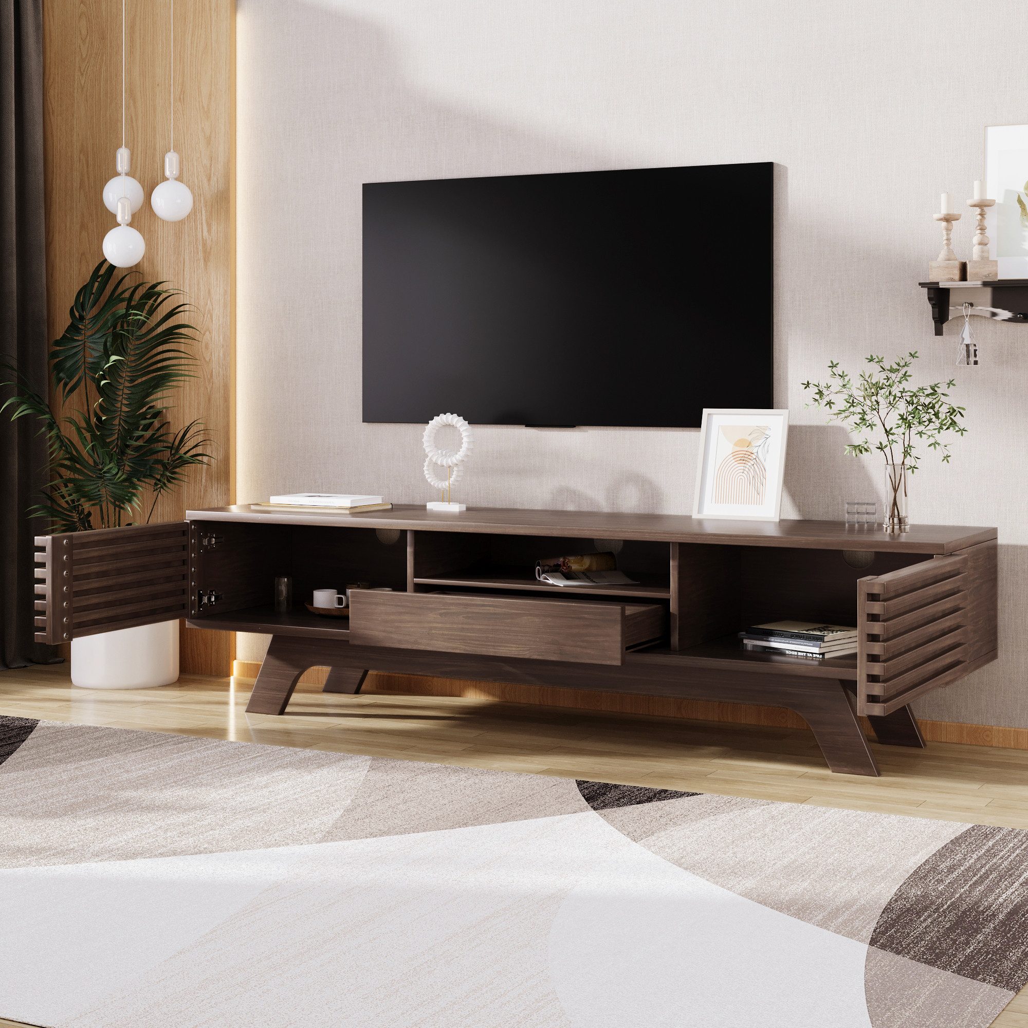 Odikalo TV-Schrank TV-Bank Fernsehschrank Lowboard Medienschrank günstig online kaufen
