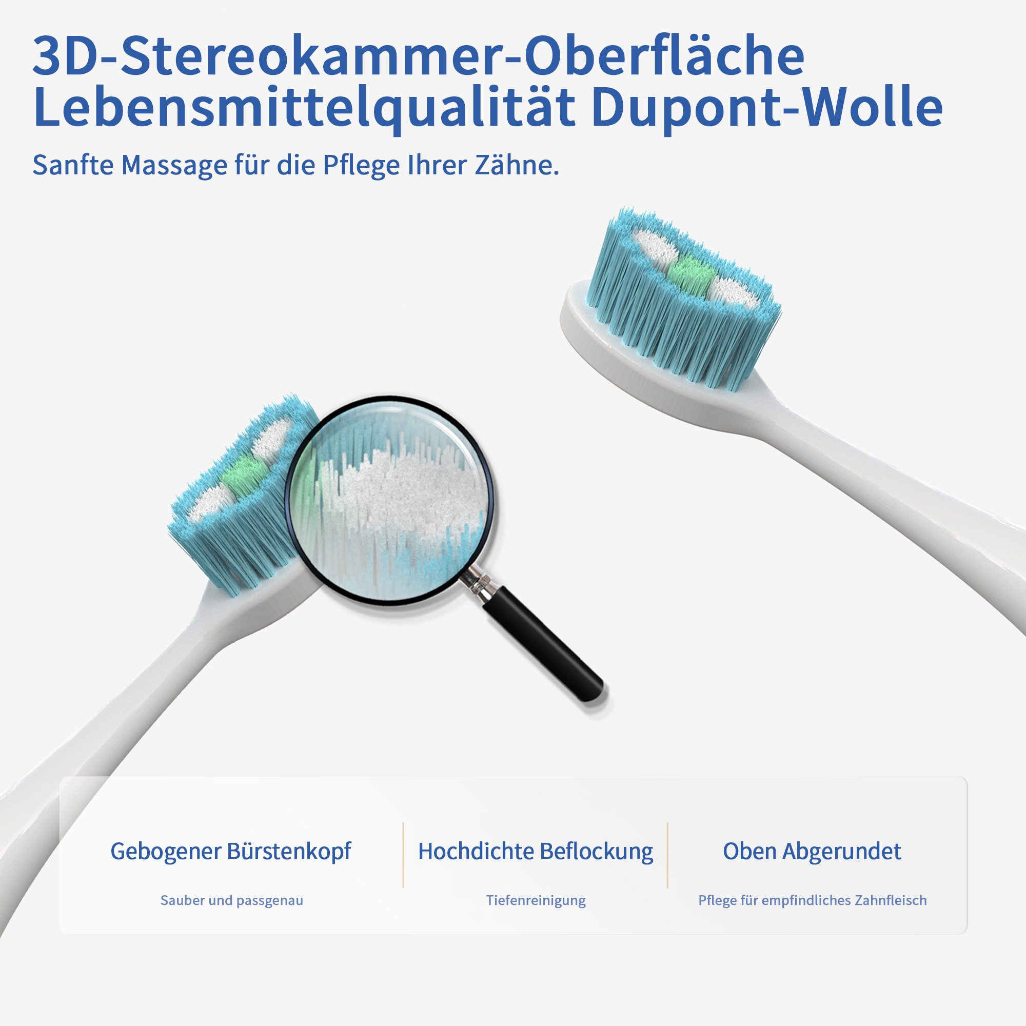 BRAIDOL Elektrische Zahnbürste Zahnbürste,Schallzahnbürste für Zahnpflege, Aufsteckbürsten: 6 St., Electric toothbrush für Erwachsene,5 Putzmodi, Reise Zahnbürsten mit 6 Zahnbürstenkopf,2-Minuten-Timer