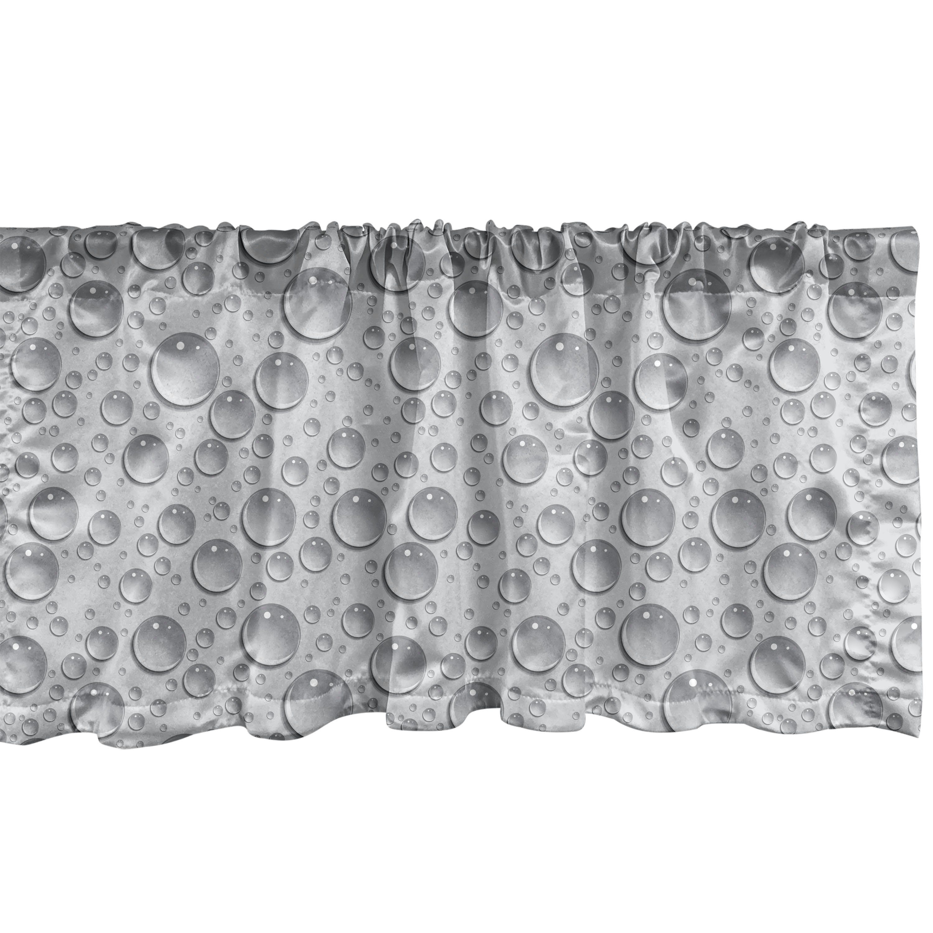 Volant Dekor Wassertropfen Scheibengardine Abakuhaus, Küche Grau Monochrome für mit Vorhang Schlafzimmer Stangentasche, Microfaser,
