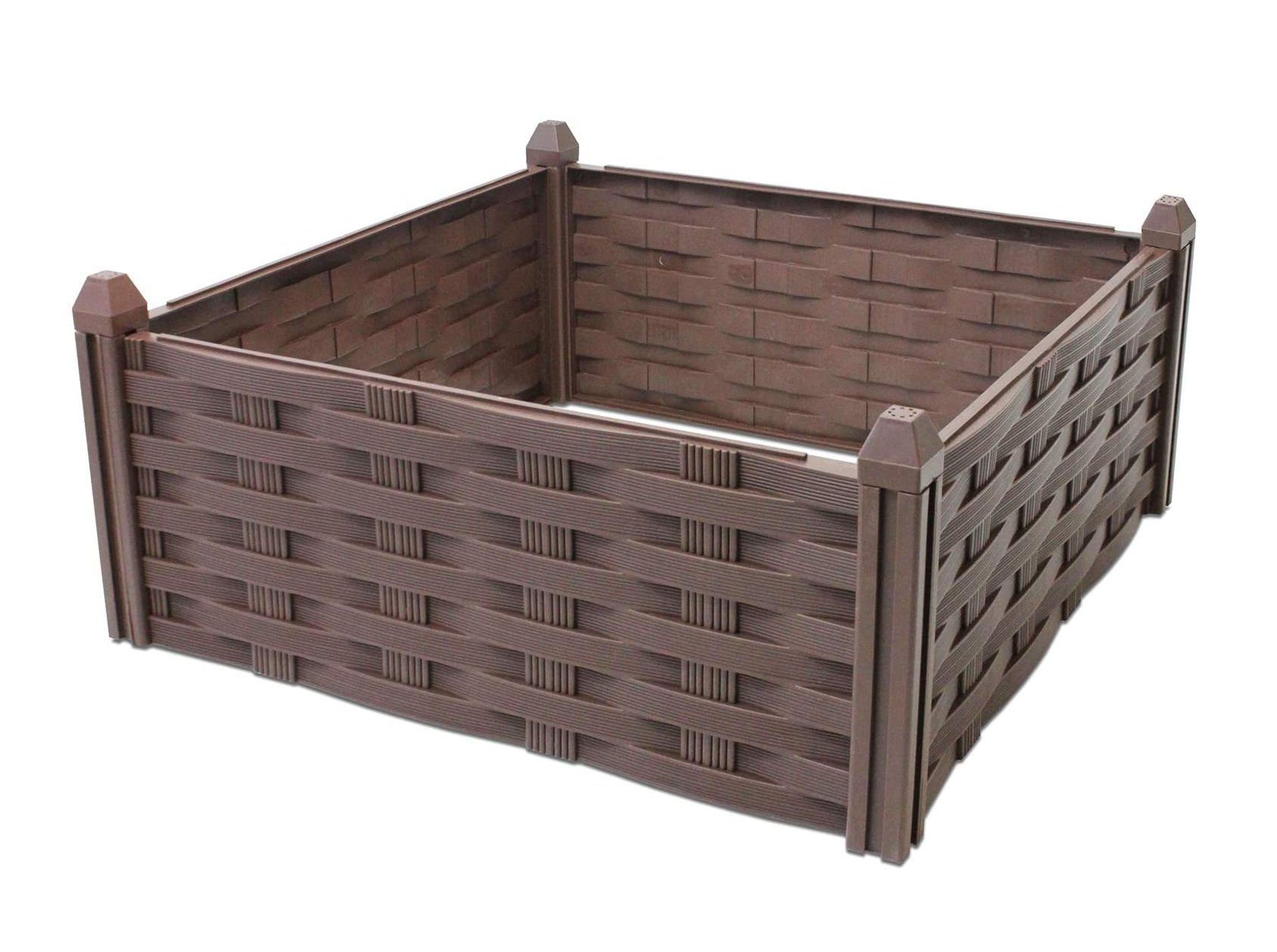 Spetebo Beetbegrenzung Kunststoff Beet Einfassung - 45 x 45 cm, LxH: 45,00x18 cm, Packung, Beet Einfassung, Steckzaun aus Kunststoff zur Einfassung von Beeten