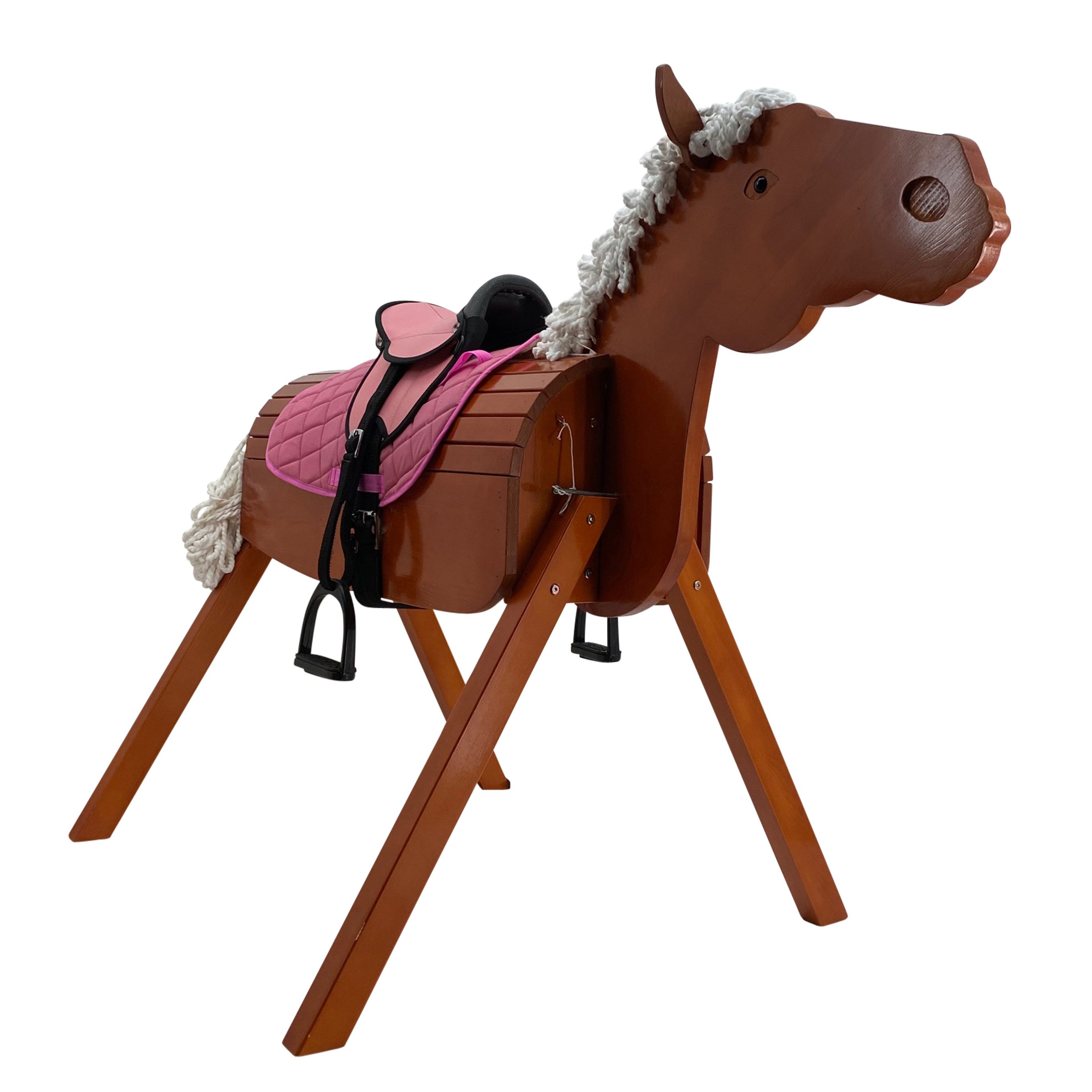 Sweety-Toys Holzpferd Sweety Toys Outdoor Gartenpferd Holzpferd OTTO mit Sattel