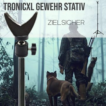 TronicXL 210cm Stativ + Kugelkopf + Gewehrauflage Pirschstock Zielstock Halter Säulenstativ