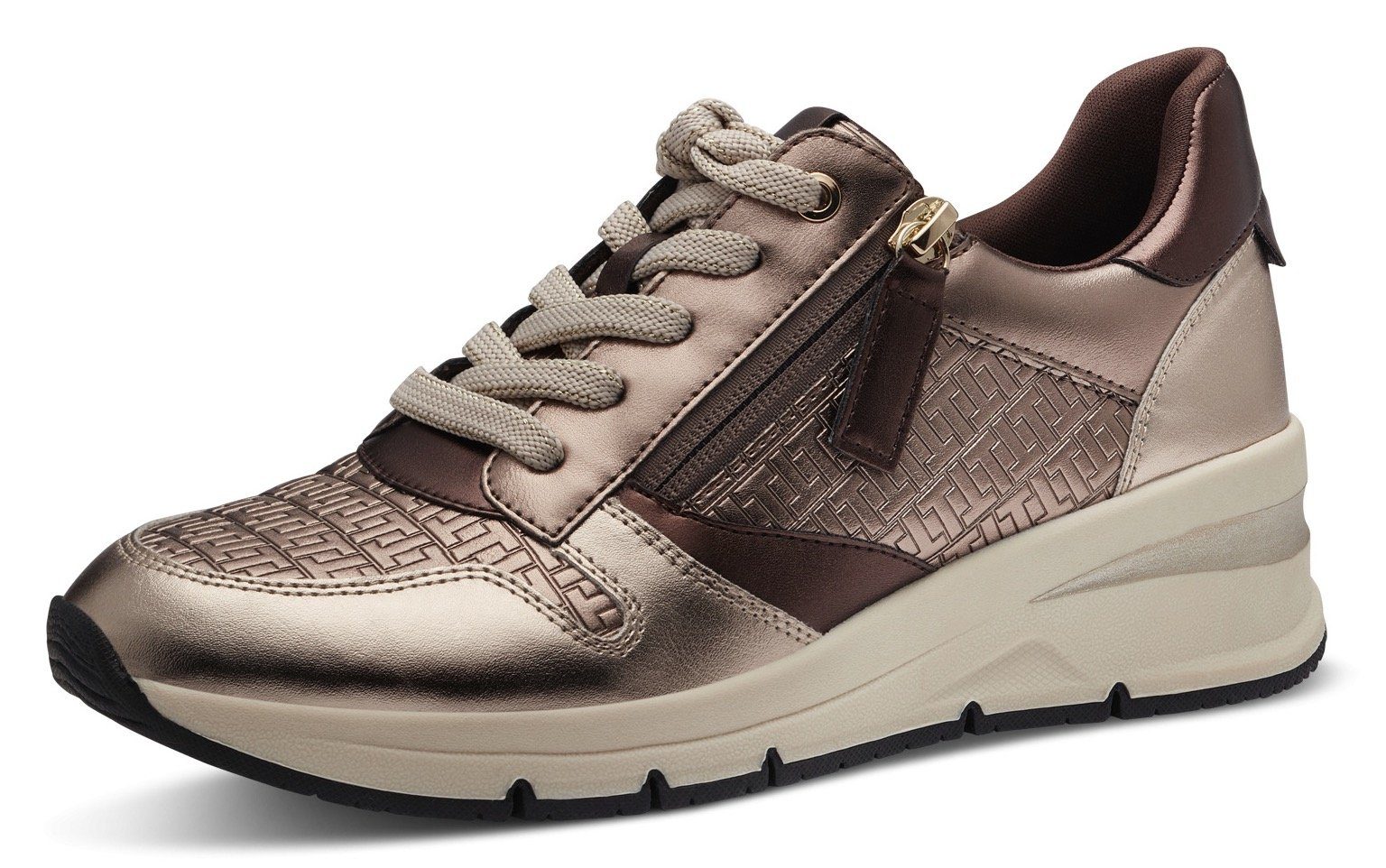 Tamaris Sneaker mit trendigen Metallic-Details altsilberfarben