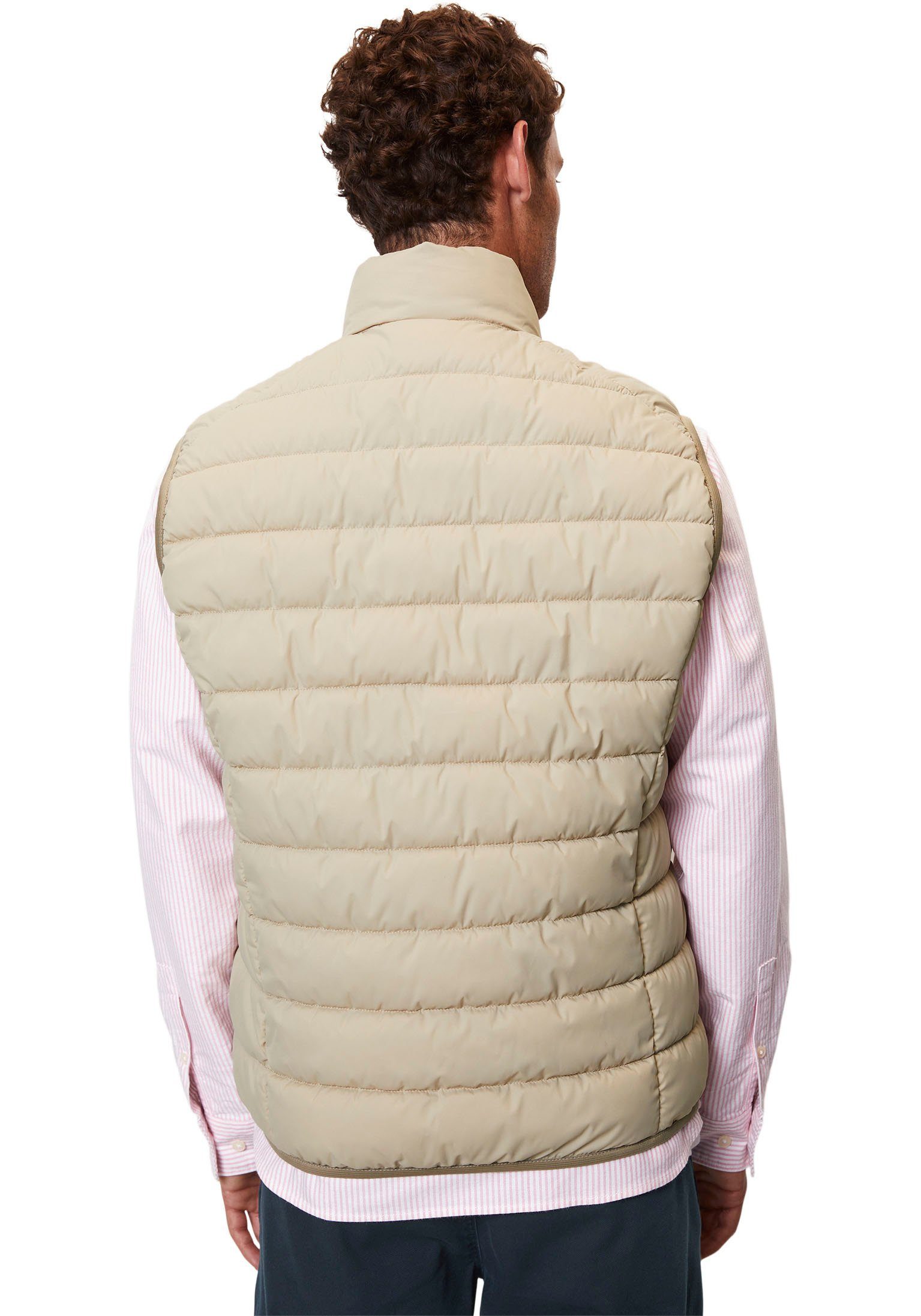 mit O'Polo Steppweste jonesboro wasserabweisender cream Marc Oberfläche stand-up Vest, collar sdnd,