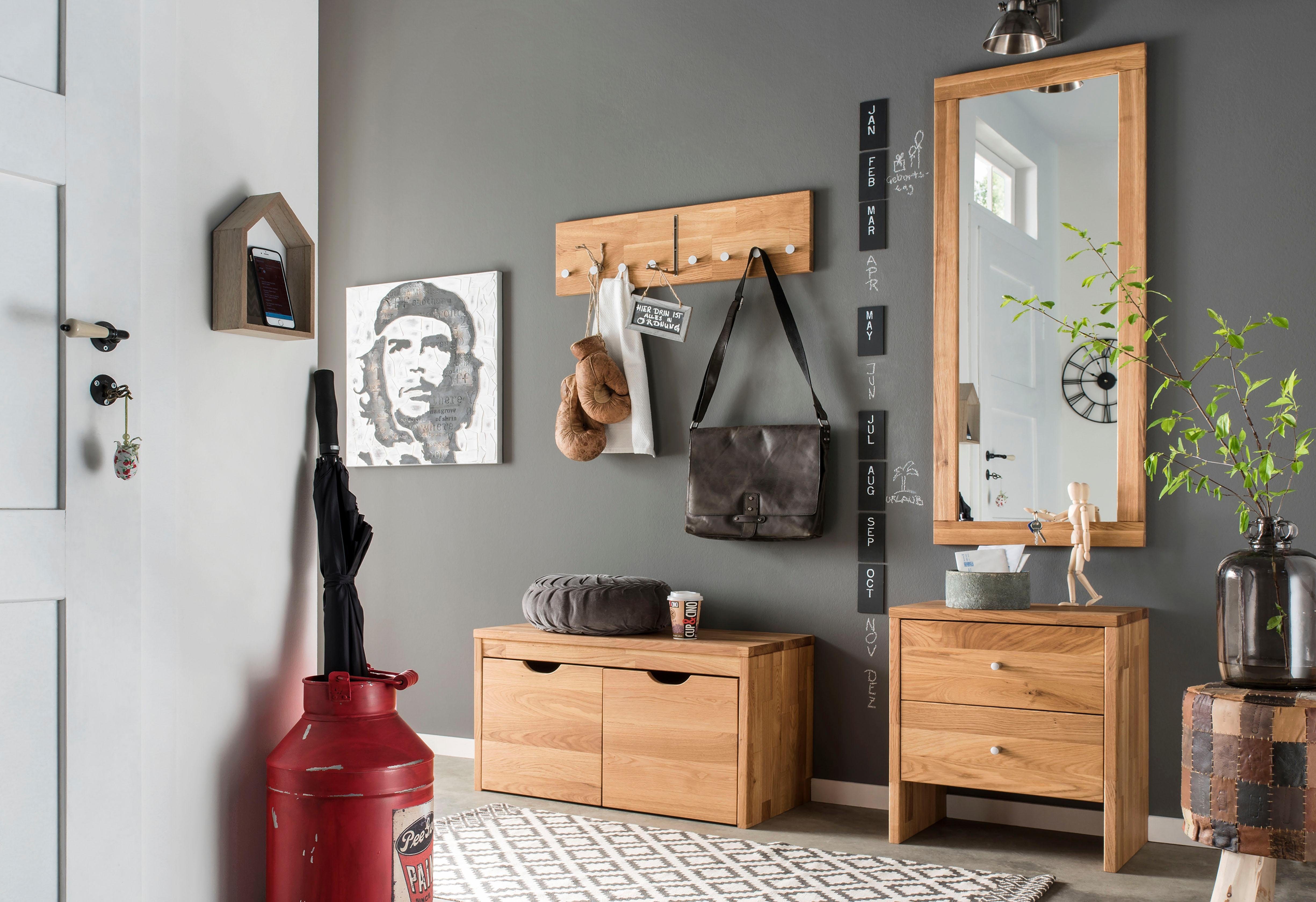Home affaire Schuhbank Dura Schuhbank incl. Schubladen funktionell und stabil, Massivholz, Skandinavisches Design, Robust, stabil, FSC zertifiziert