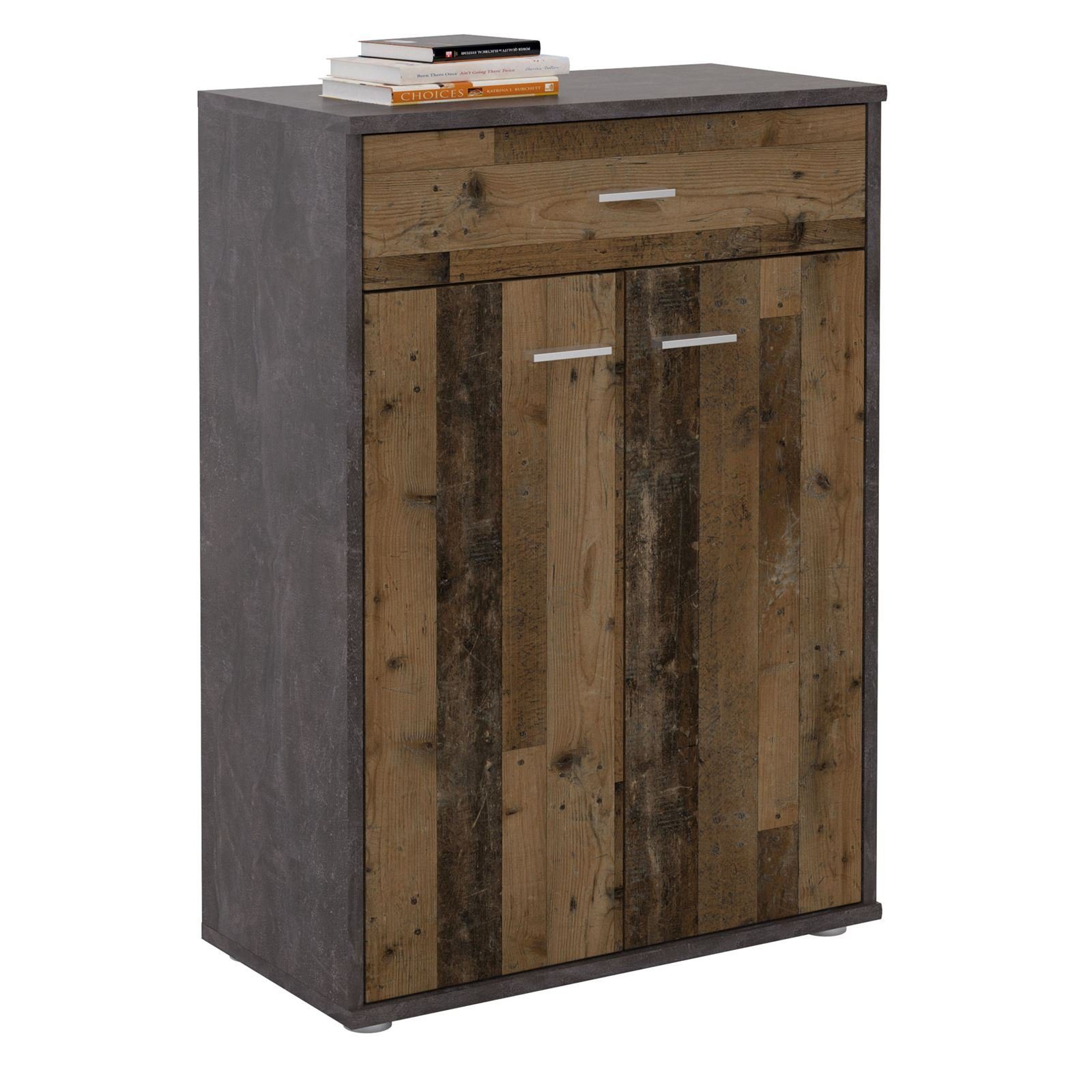 CARO-Möbel Highboard TOMMY, Kommode Sideboard Schrank in verschiedenen Farben 2 Türen Anrichte Hig