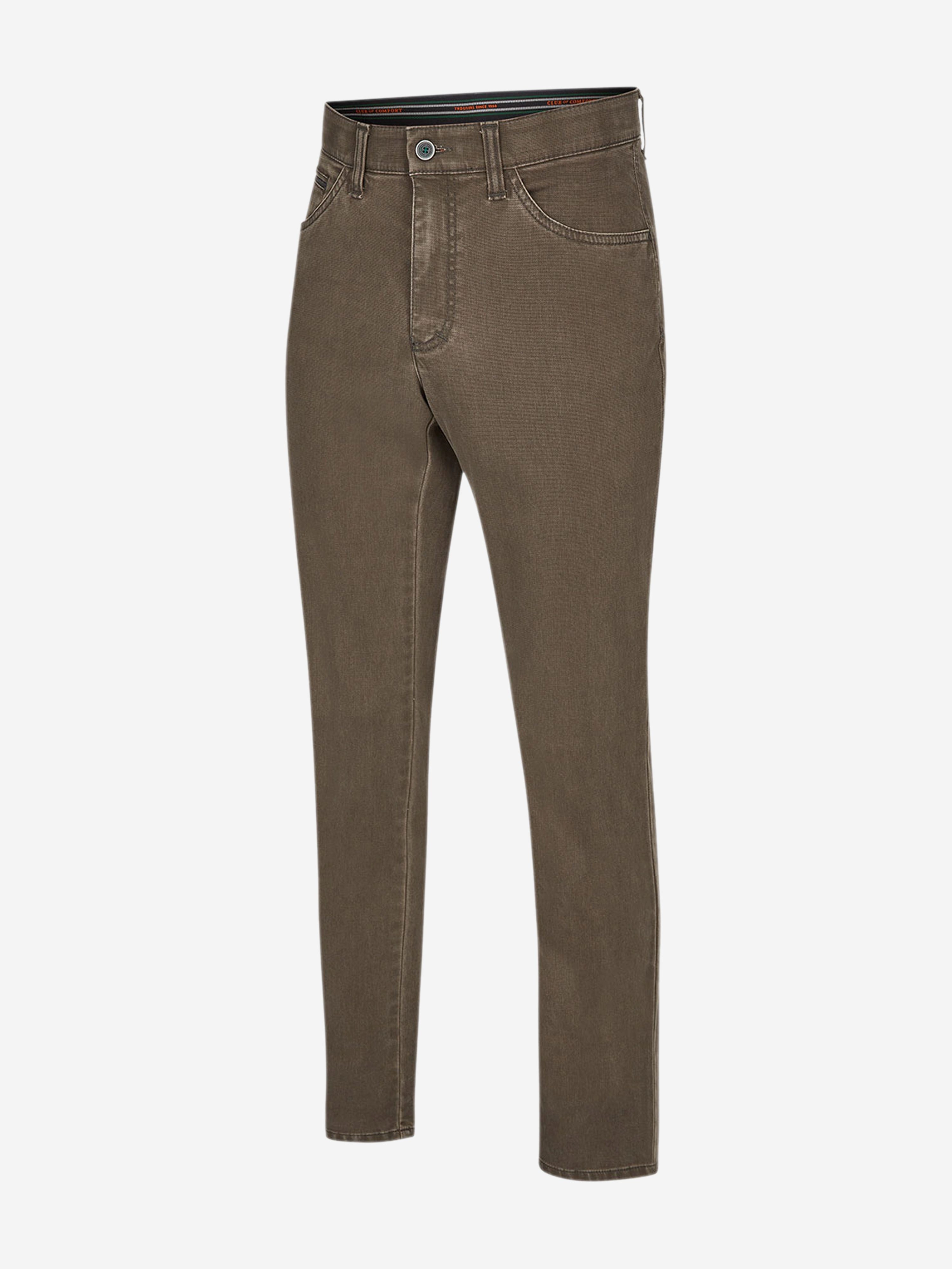 Club of Comfort 5-Pocket-Hose modifizierte 5 Pocket MARVIN 7218 - steingrau - Herrenhose - 54 Bequeme Swing-Pocket, elastischer Komfortbund - High-Stretch Pima Baum