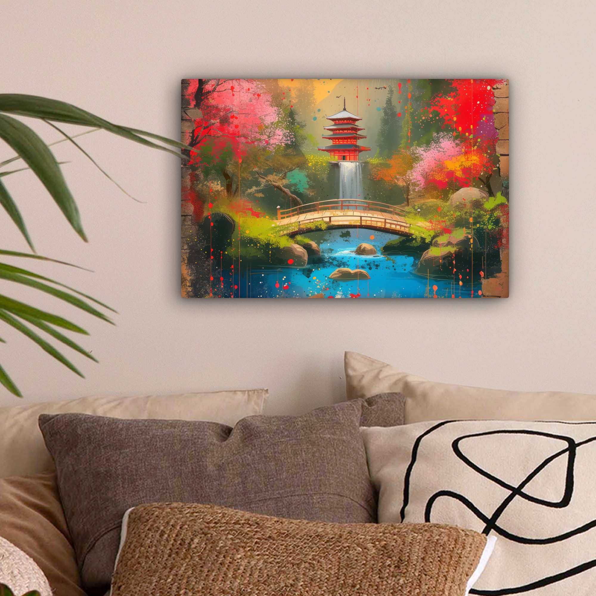 OneMillionCanvasses® Leinwandbild Graffiti - Japanischer Garten günstig online kaufen
