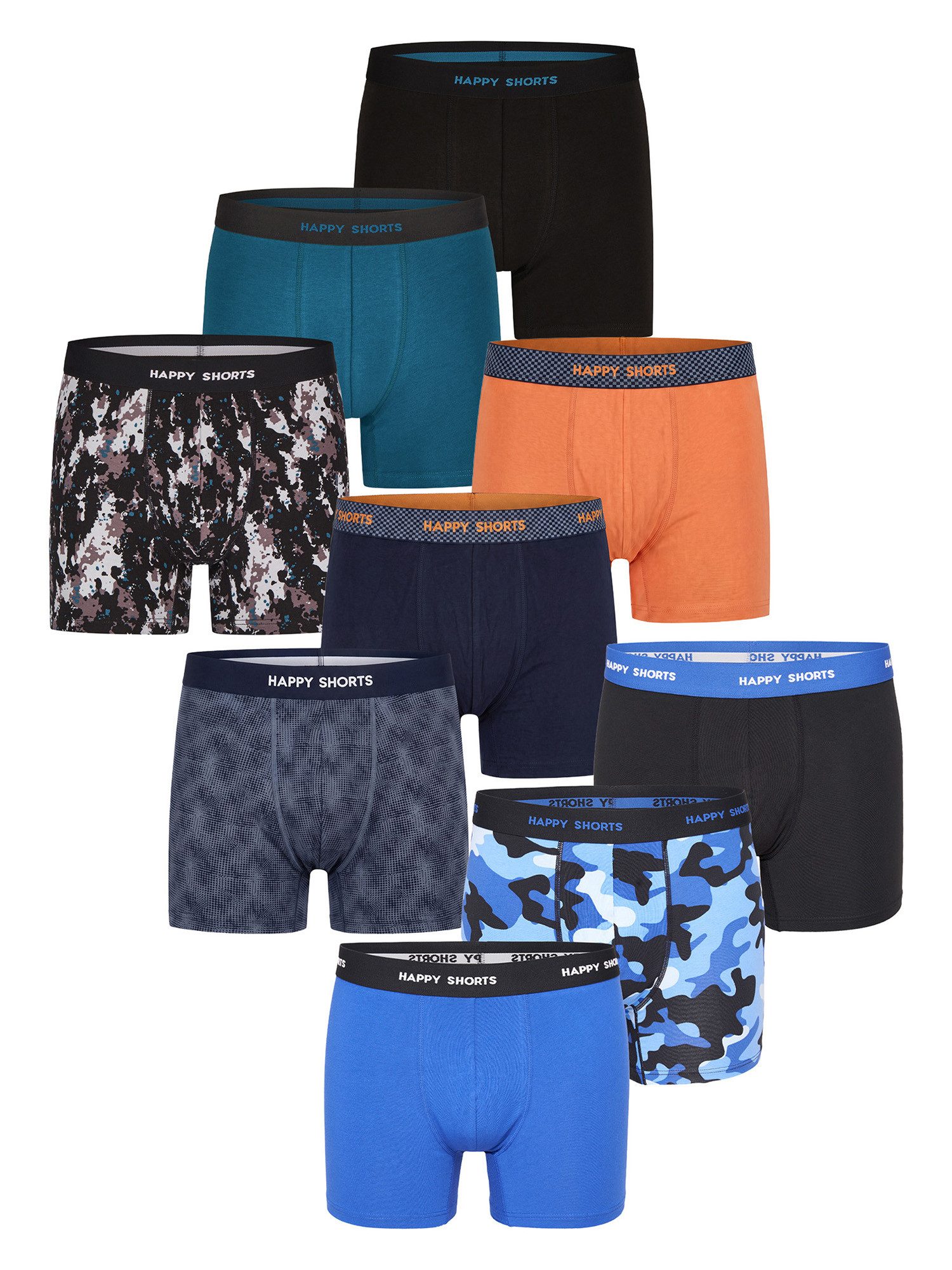 HAPPY SHORTS Boxer Jersey (9-St) Retro Unterhose, Vintage Pants, Klassischer Slip