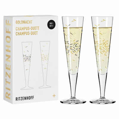 Ritzenhoff Champagnerglas Goldnacht 002, Kristallglas