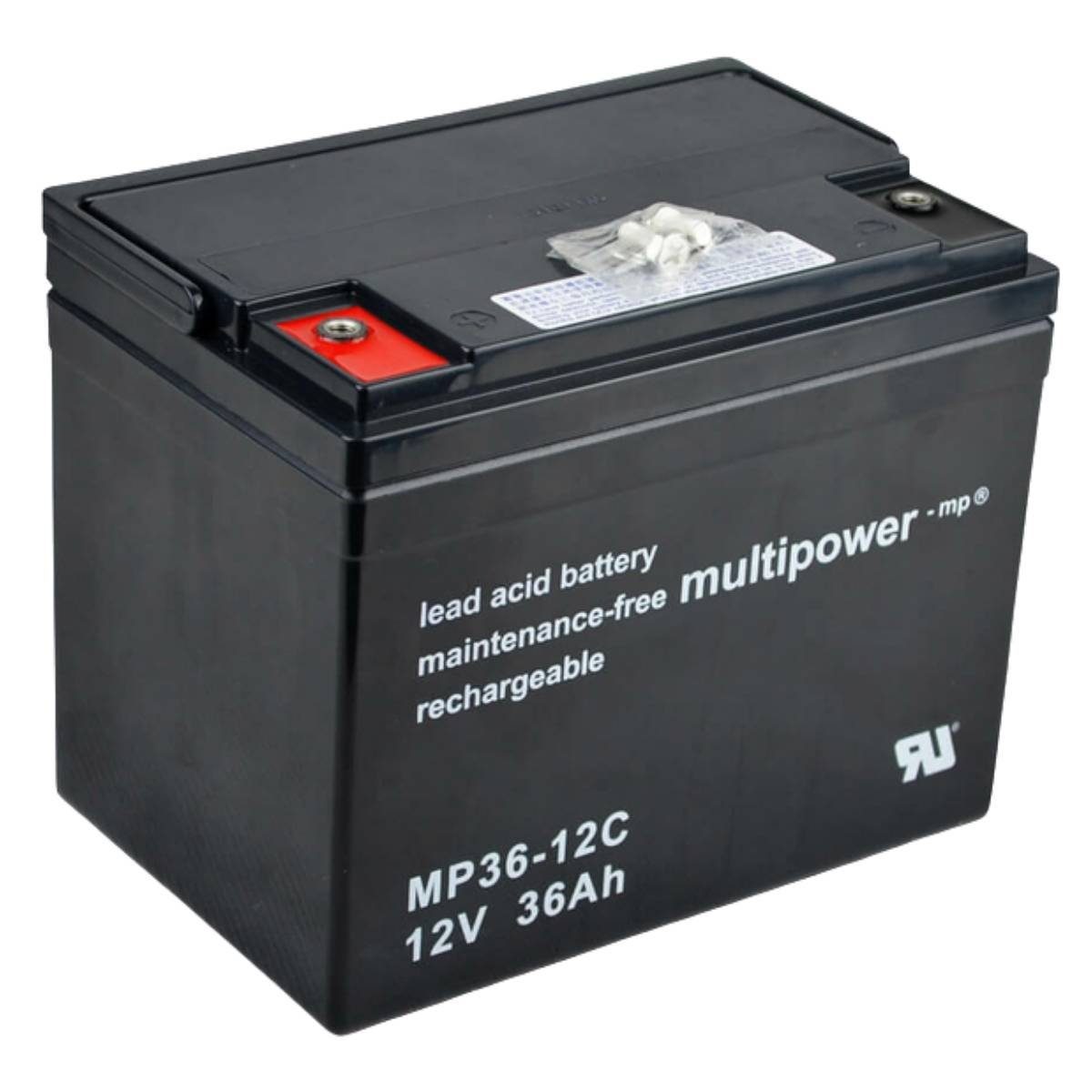 Multipower MP36-12C AGM Batterie 12V 36Ah für Rollstuhl, Elektromobil und Scooter Batterie, (12 V)