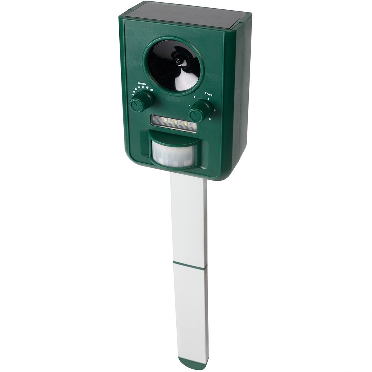 Gardigo Ultraschall-Tierabwehr Vielseitiges Tierabwehrgerät Solar mit Blitzlicht, Reichweite 9m, 1-tlg., effektiv, tierfreundlich & umweltfreundlich