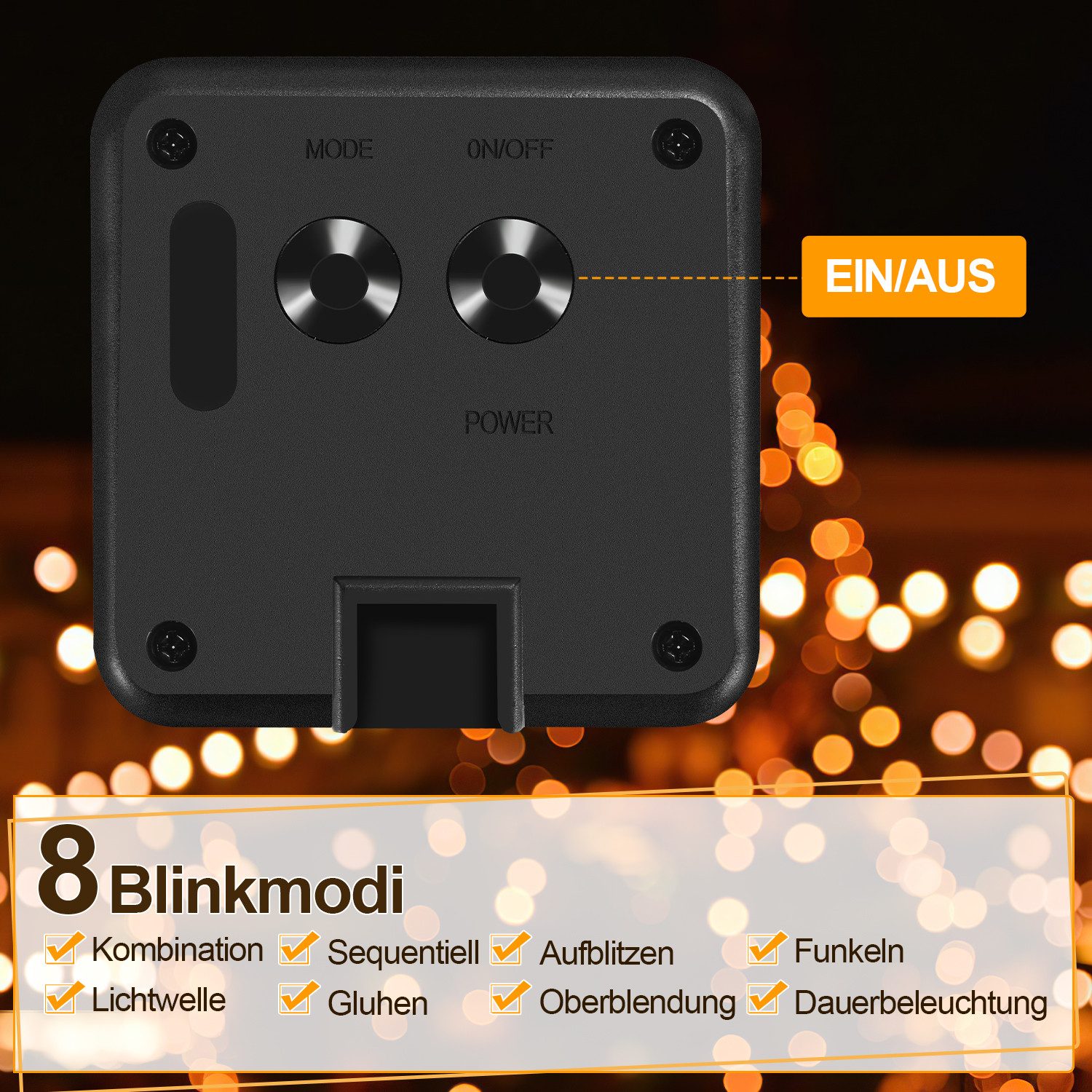 Clanmacy LED-Lichterschlauch LED Solarleuchte 10m LED Solar Lichterkette Solarleuchten,warmweiß – Bild 5 von 5