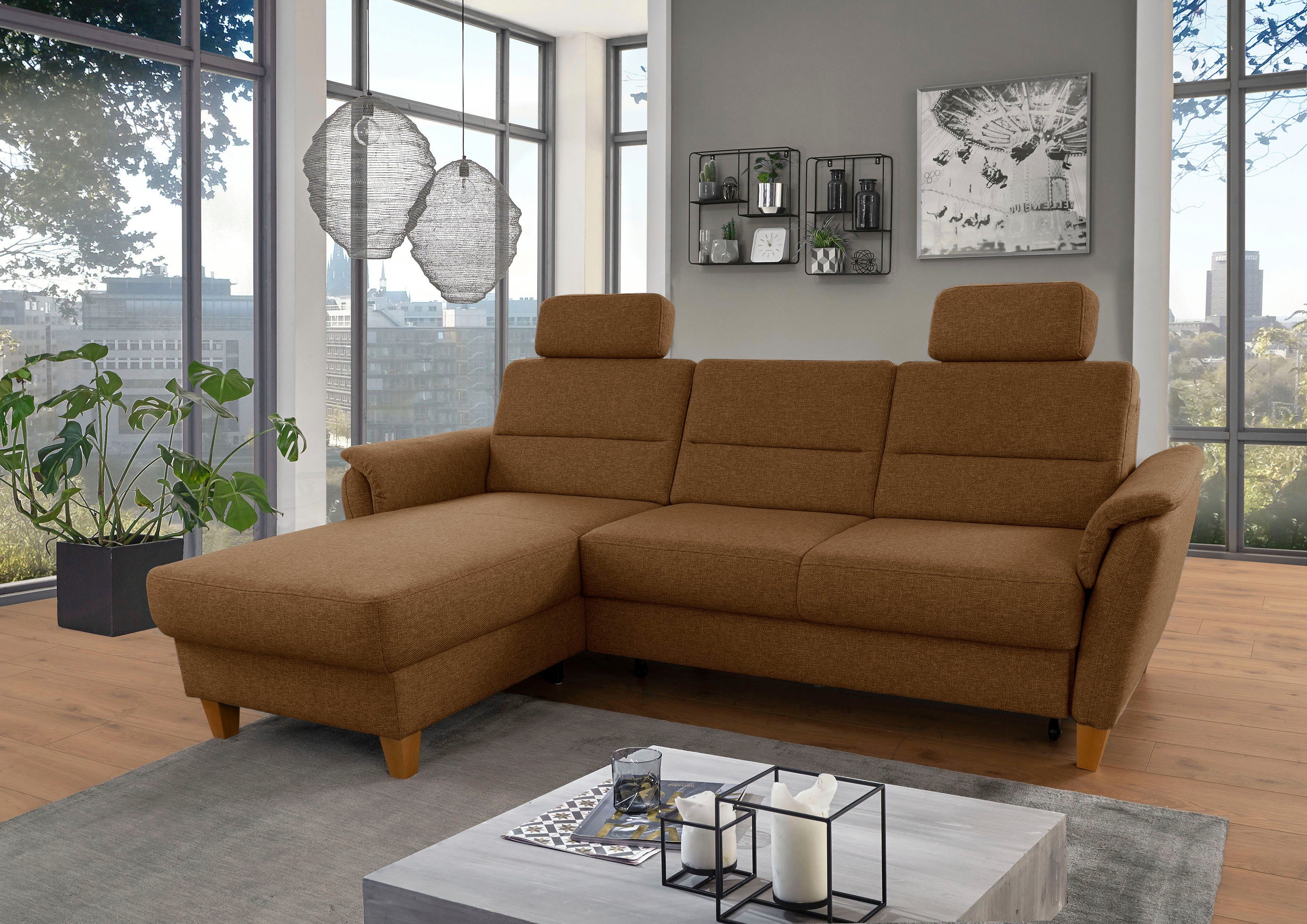 Home affaire Ecksofa Palmera L-Form, Federkern, günstig online kaufen
