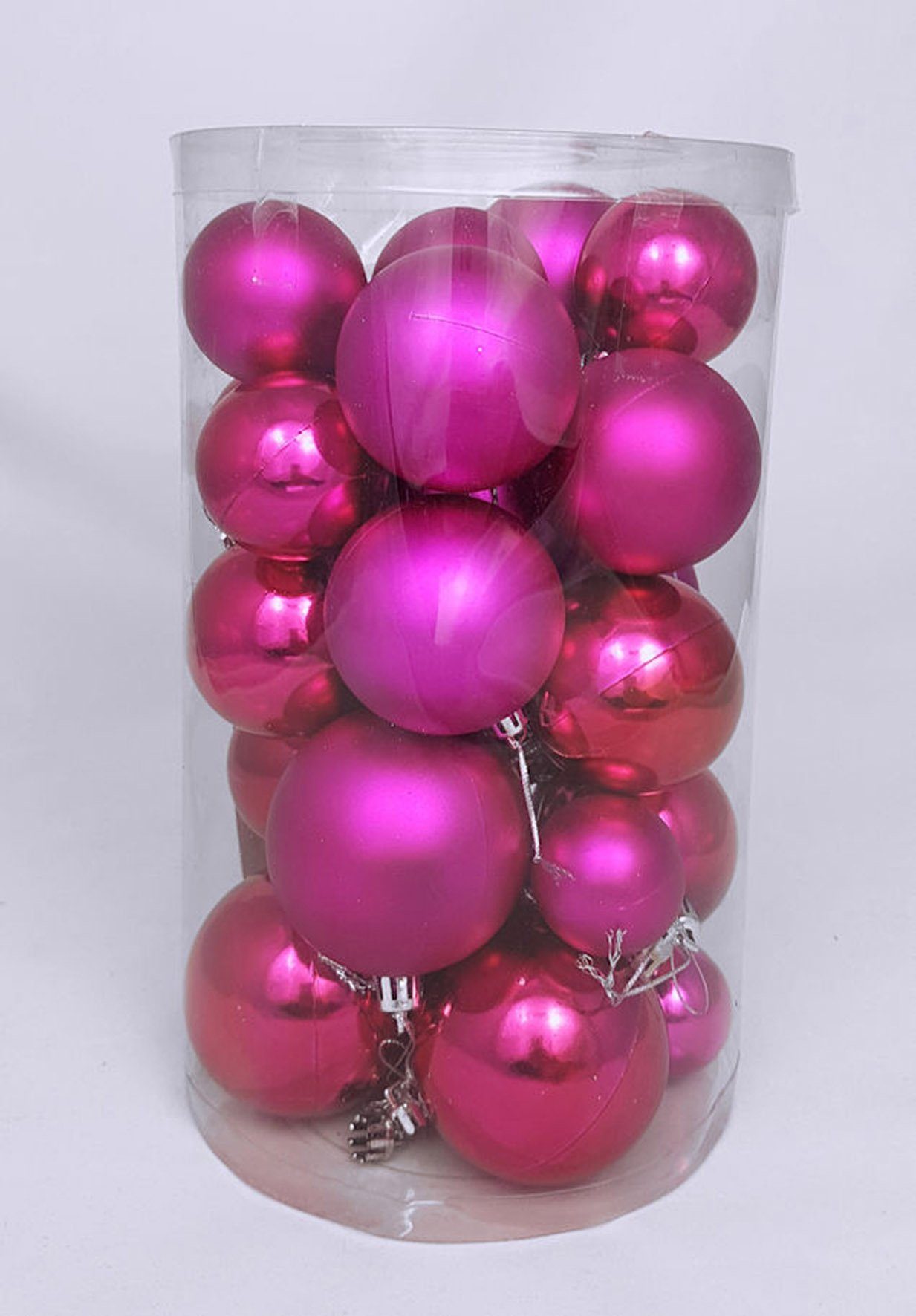 Weihnachtskugeln Christbaumschmuck Zierschmuck Set bruchsicher Spetebo Kunststoff St), Weihnachtsbaumkugel Baumschmuck pink Christbaumkugeln Teile 30 - fuchsia (30