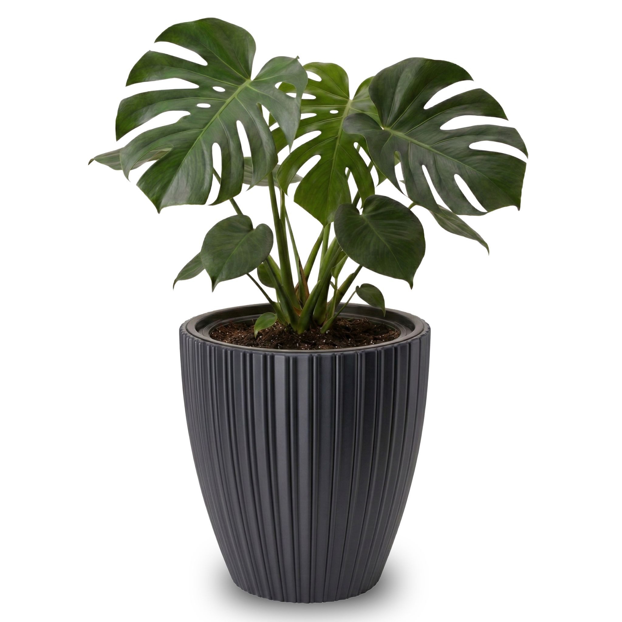 matches21 HOME & HOBBY Blumentopf Großer Outdoor Blumentopf ZENTO schwarz in 29 x 32 cm (1 St), Runder innen, außen Pflanztopf als wetterfester Pflanzen-Topf