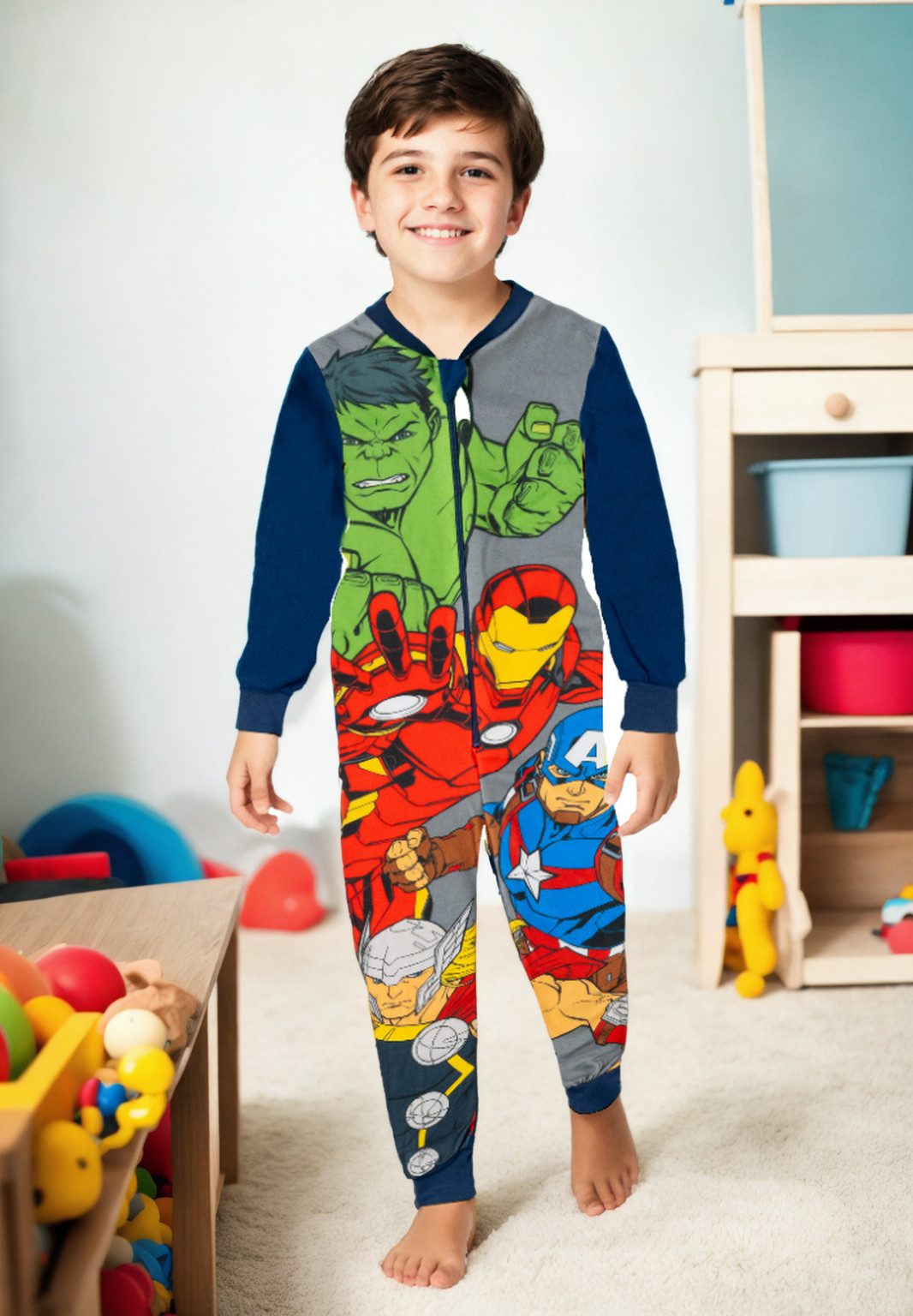 United Labels® Jumpsuit Marvel The Avengers Jumpsuit Overall Pyjama Schlafanzug langarm