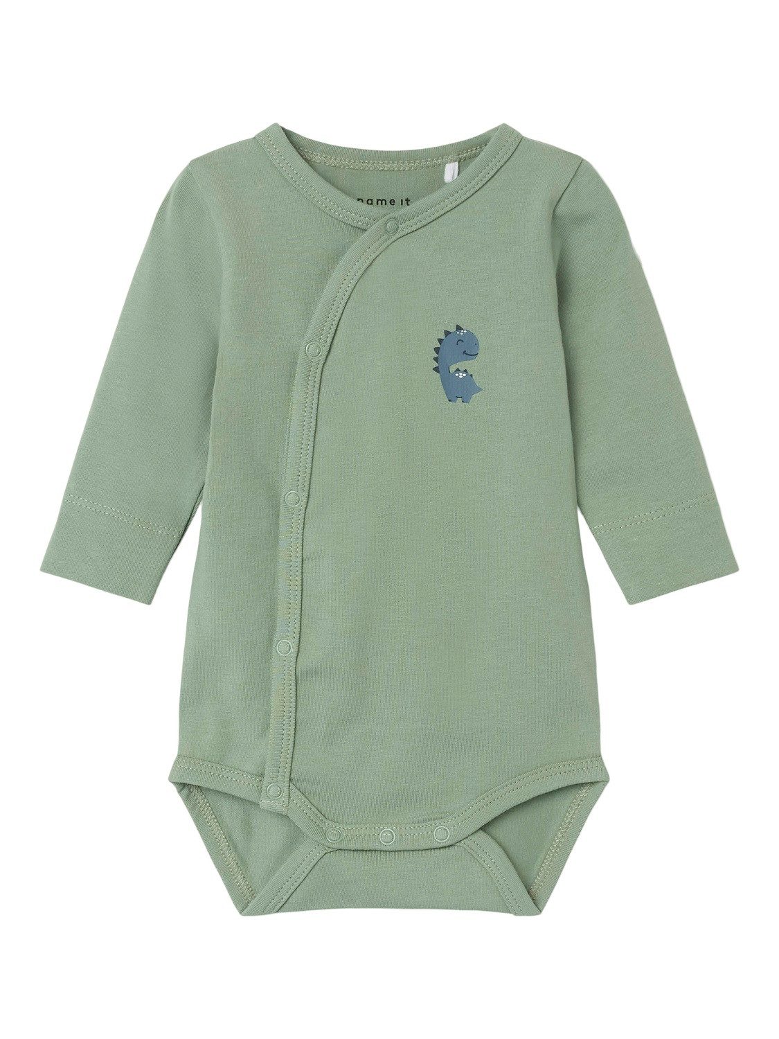 Name It Langarmbody Wickelbody Dino Lily Pad-56 (1-tlg) mit praktischer Druckknopfleiste
