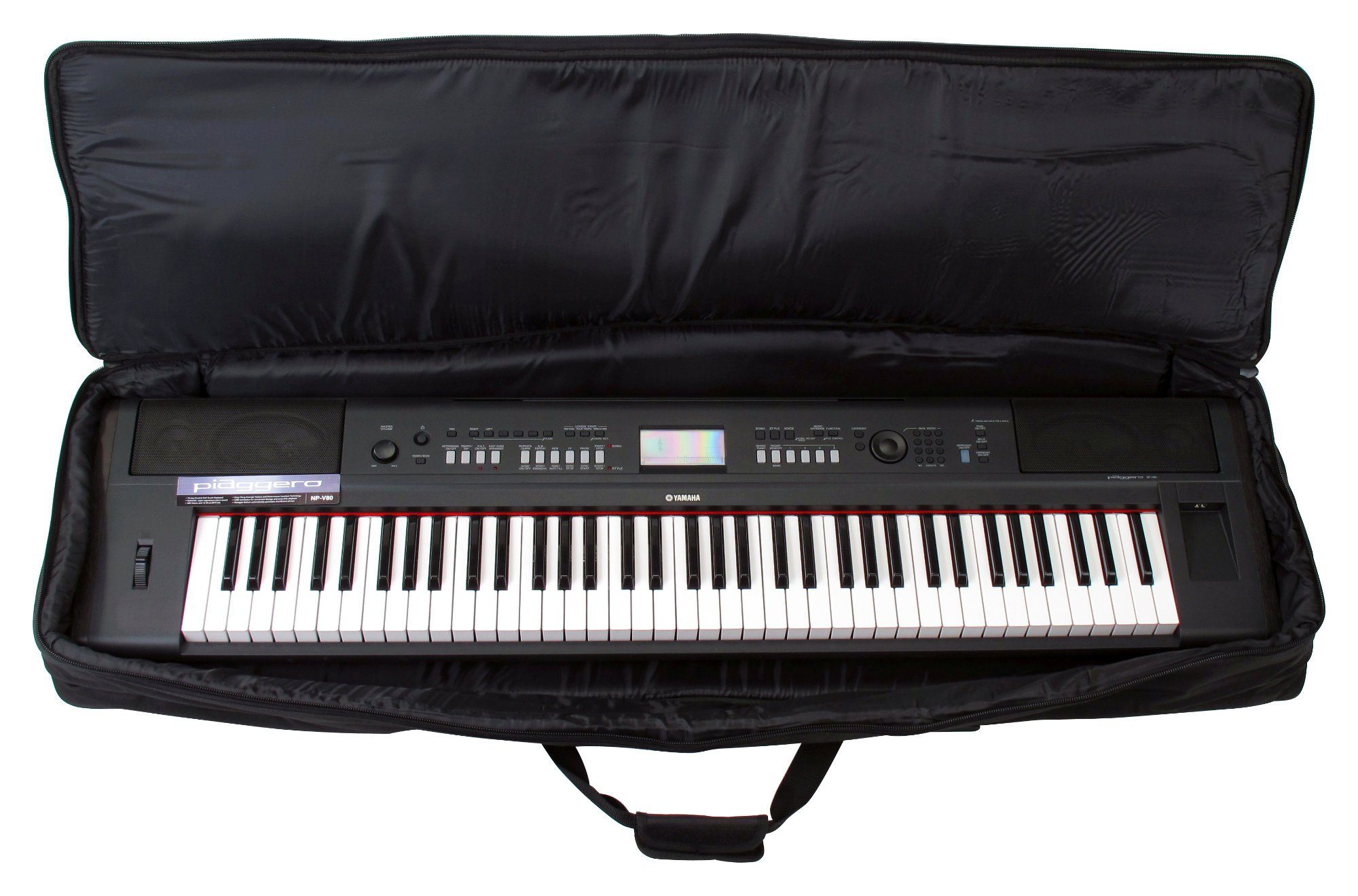 Classic Cantabile Piano-Transporttasche KT-E Keyboardtasche - Innenmaße 128 x 32 x 12 cm, Schaumstoffpolsterung, reiß- und wasserfest mit Rucksackgurte