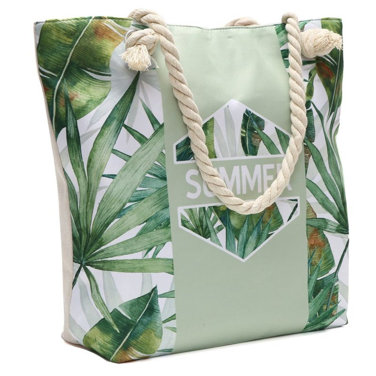 KARMA Strandtasche Damen Palmen Grün Badetasche günstig online kaufen
