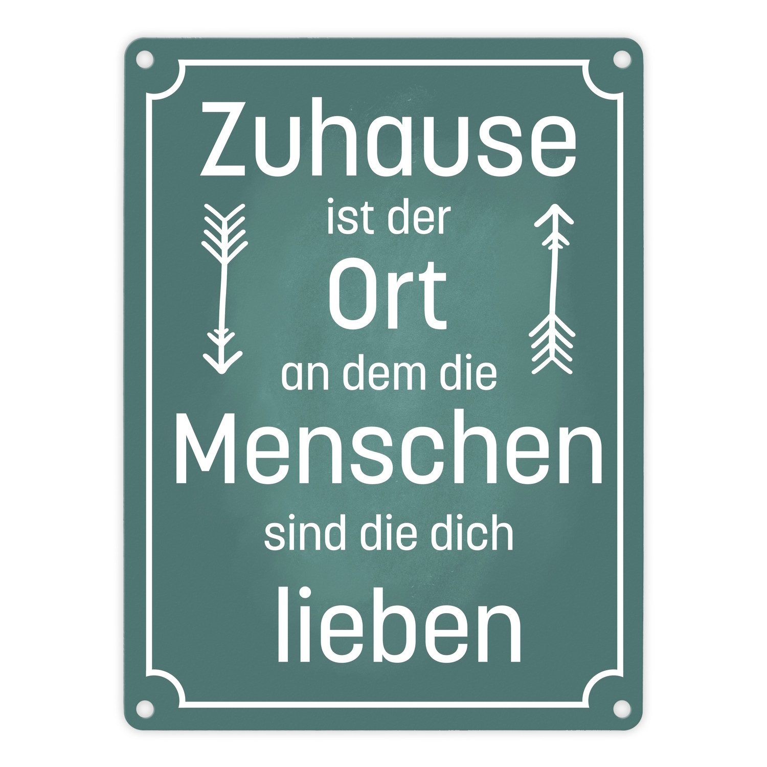 Metallschild Metallschild in 15x20 cm mit schönem Spruch über das Zuhause für