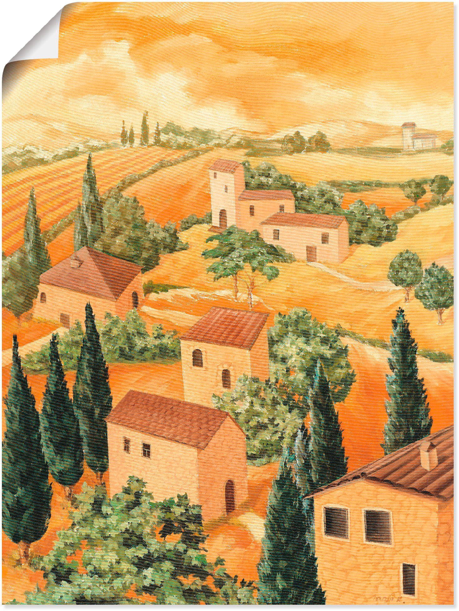 Artland Wandbild Landschaft Italien, in versch. als oder Poster (1 Alubild, Wandaufkleber Leinwandbild, Größen Europa St)