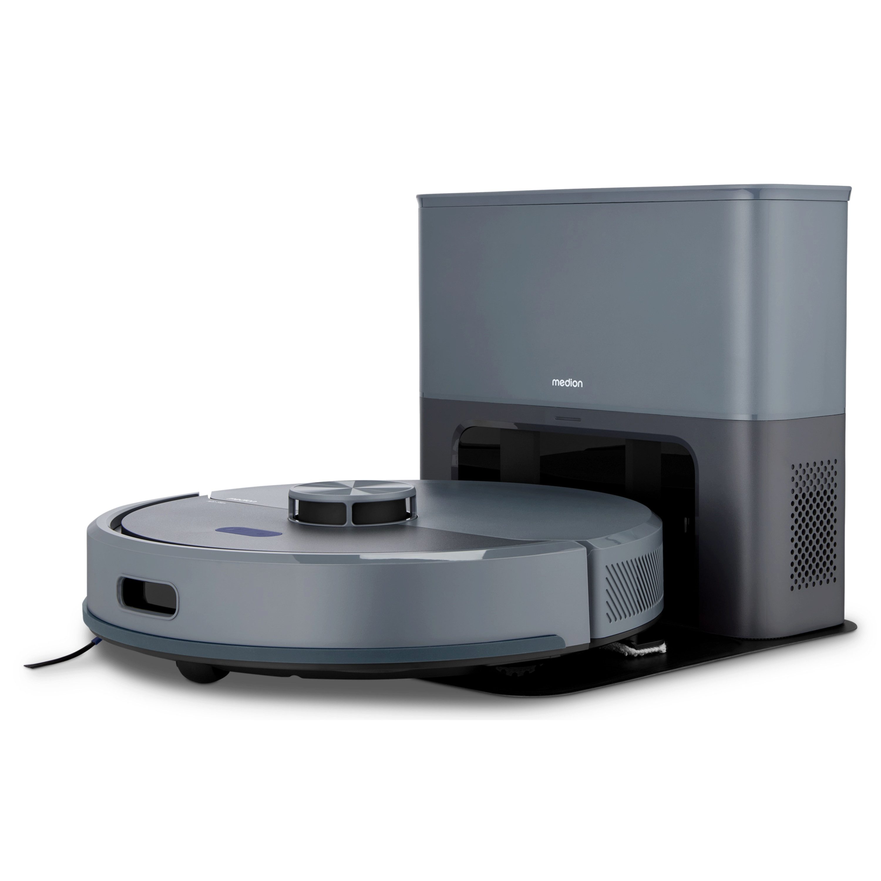 Medion® Saugroboter Smarter Saugroboter mit Wischfunktion und Absaugstation X23 SW+, X23SW+