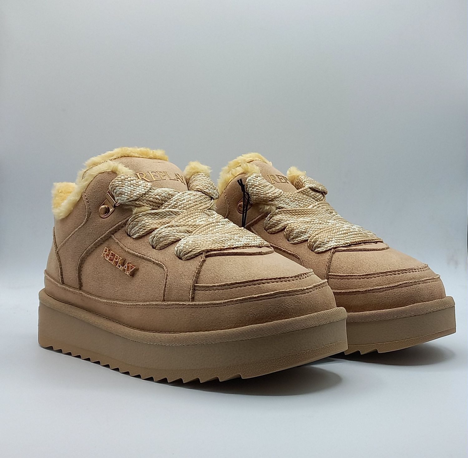 Replay SANTA RUN Schnürschuh Sneaker, Plateauschuh mit seitlichem Label