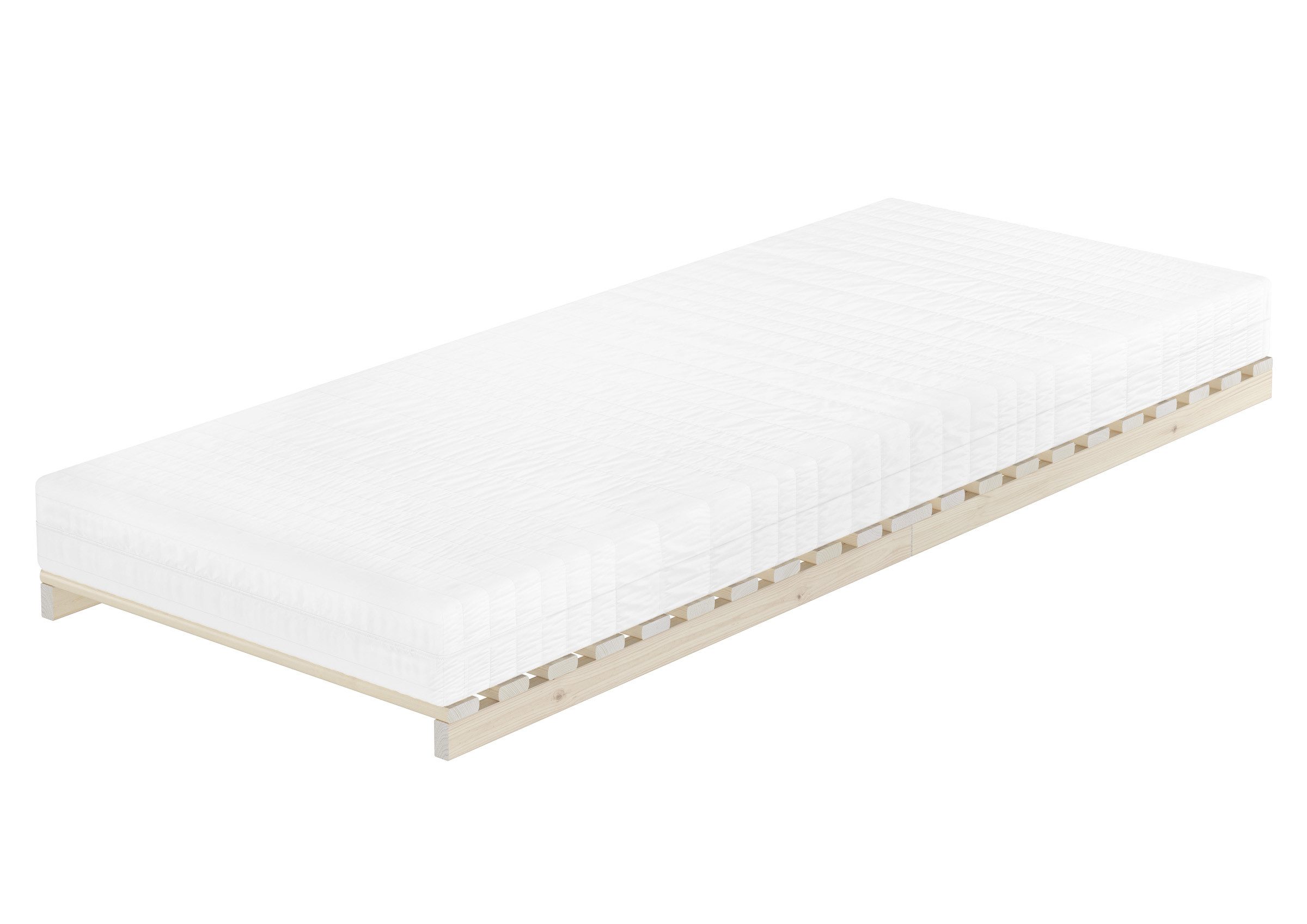 ERST-HOLZ Futonbett Niederflurbett Metallfrei 80 x 200 cm Futon Fichte Massiv, Fichte unbehandelt