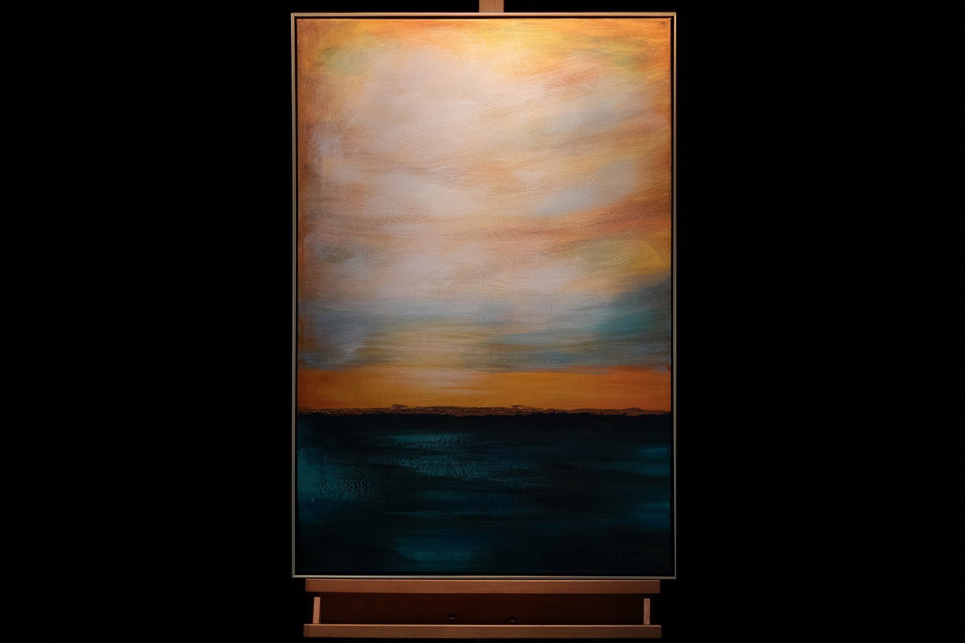 Gemälde am KUNSTLOFT 100% HANDGEMALT 60x90 Strand Meditation Wohnzimmer Leinwandbild Wandbild cm,