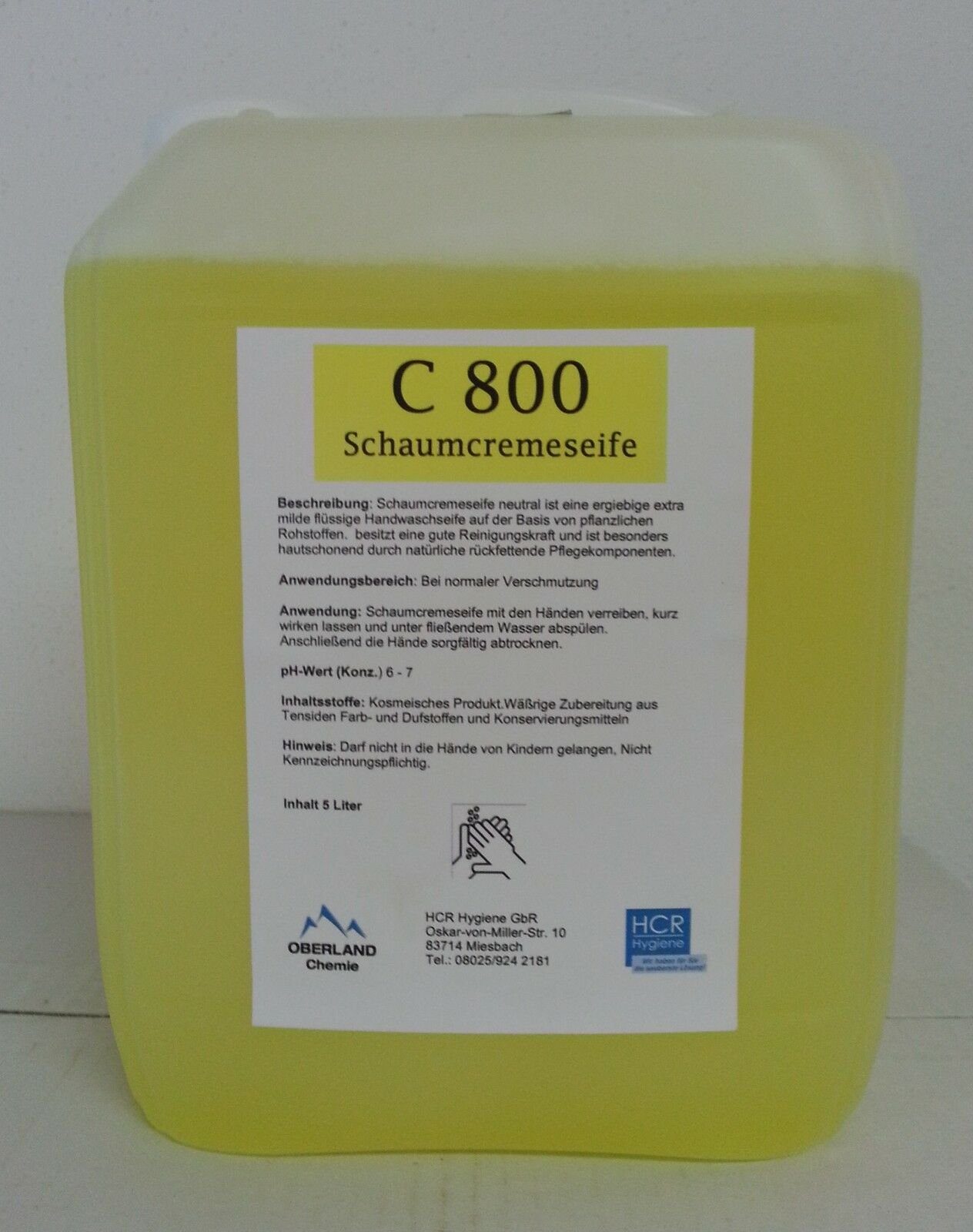 HCR Hygiene Flüssigseife Schaumseife, 5 Liter