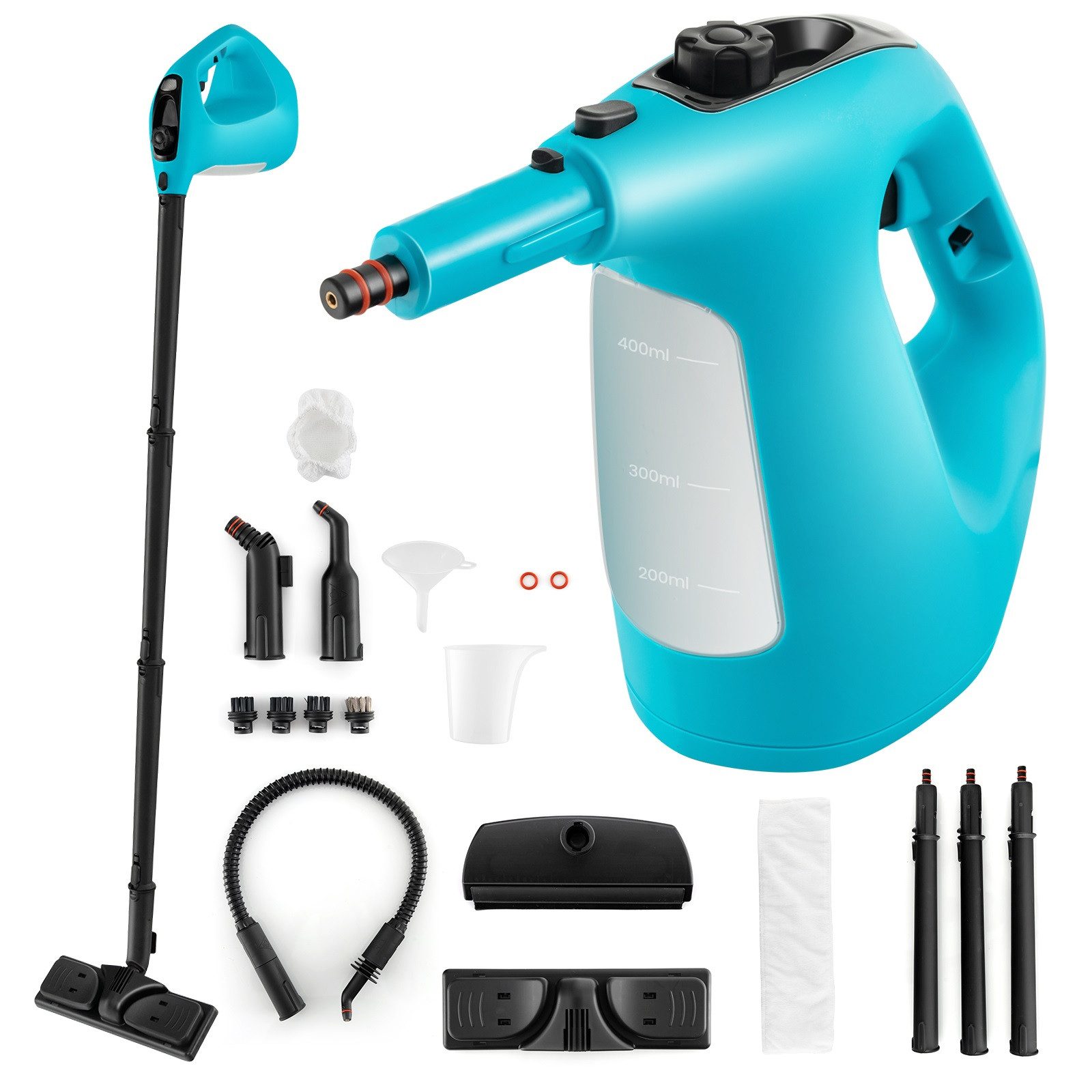 COSTWAY Dampfreiniger, 1400 W, 2 Bar, 125℃, Handgerät mit 14 Zubehörteilen