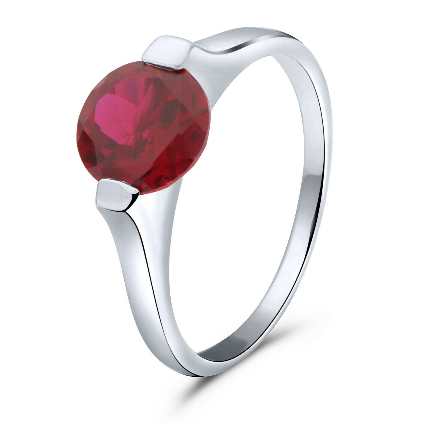 Tony Fein Silberring Solitärring 925er Silber Roter Zirkonia Stein Rhodinie günstig online kaufen