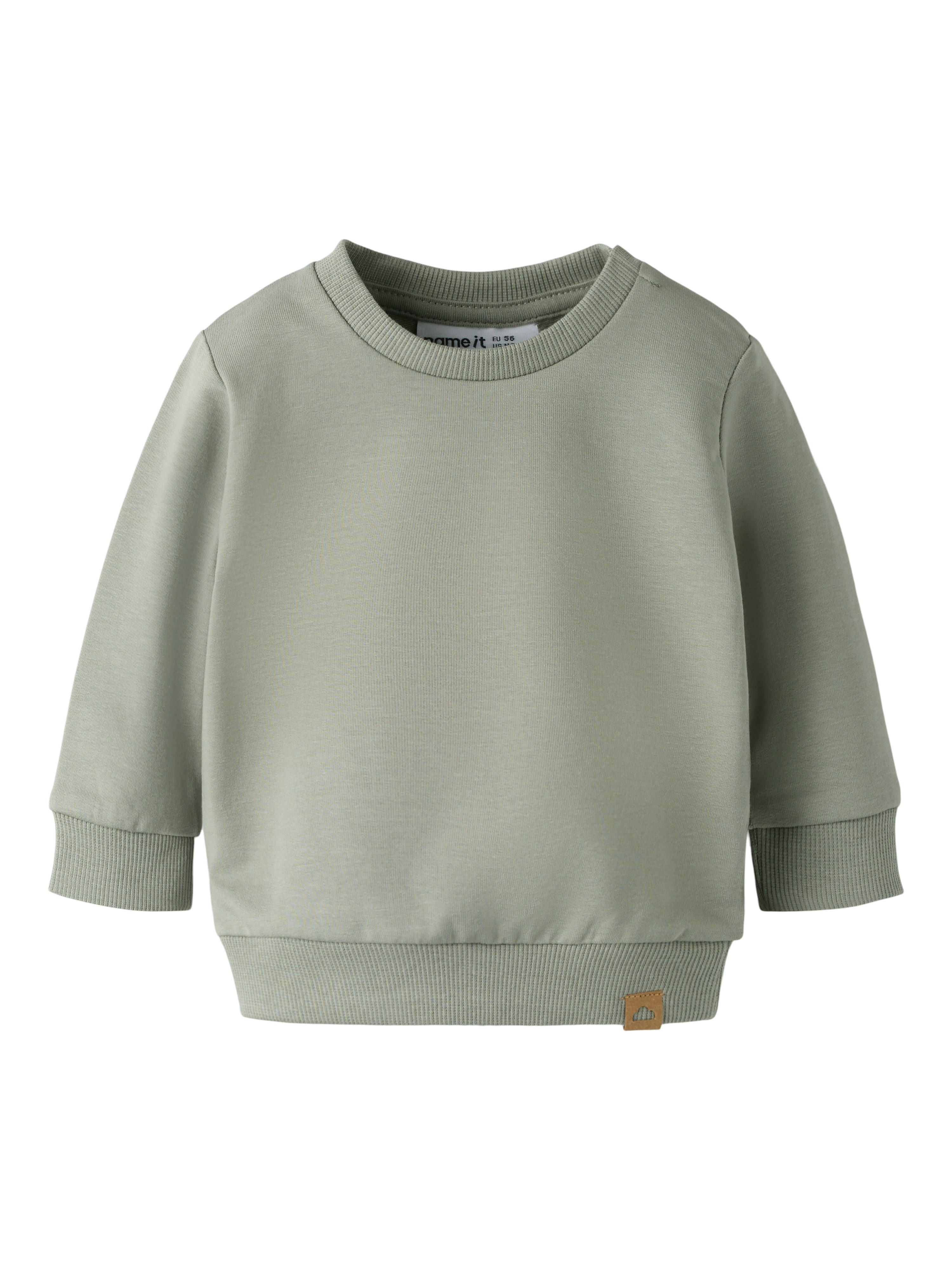 Name It Sweatshirt NBNTAKKI für Mädchen und Jungen mit Druckknopf und Stretch unifarben, casual, regular fit, Baumwollmix, Rundhals