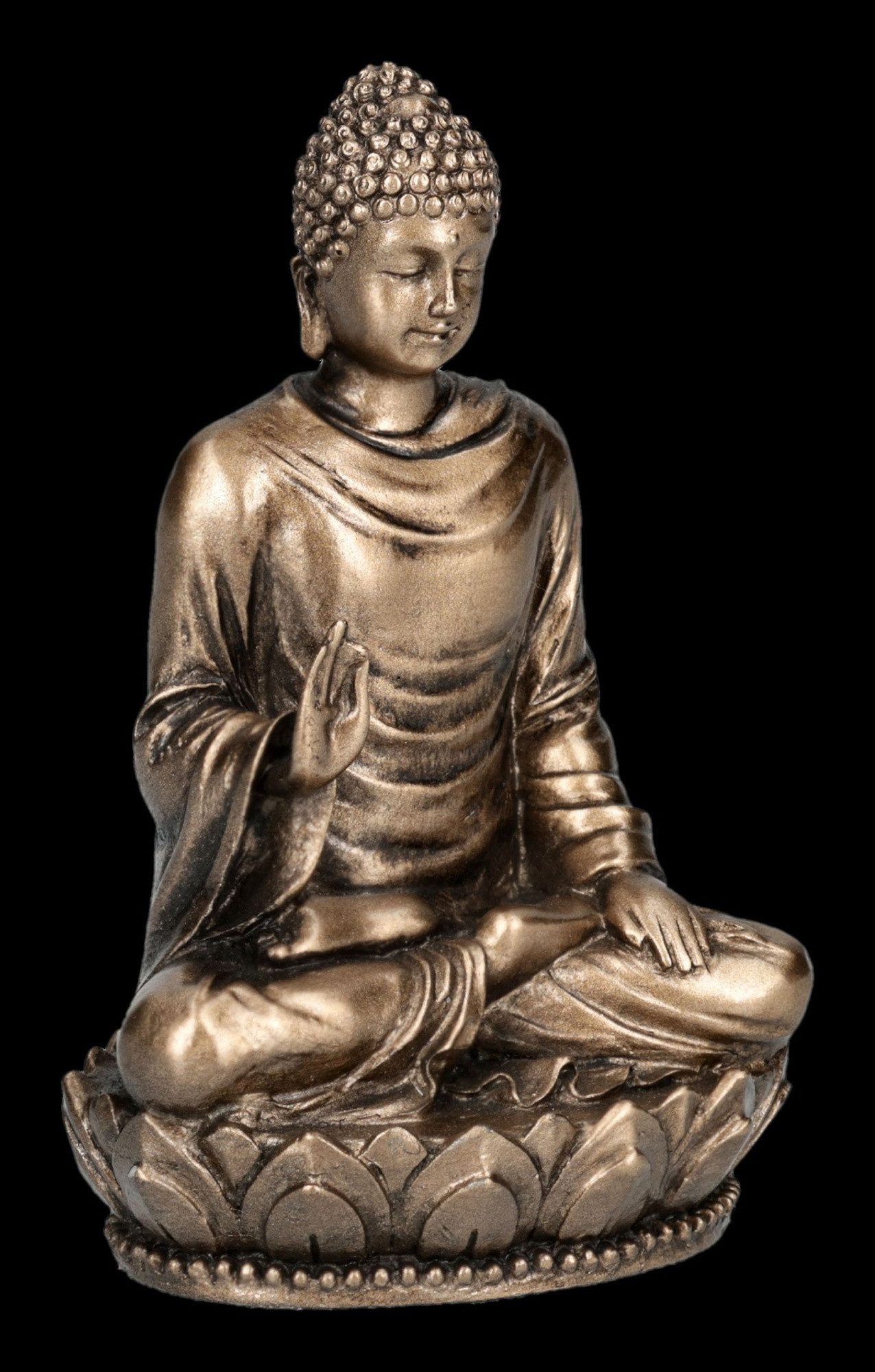 Figuren Shop GmbH Dekofigur Buddha Figur – Sakyamuni Statue Lotus Sitz Miniatur 7.5 cm Dekofigur