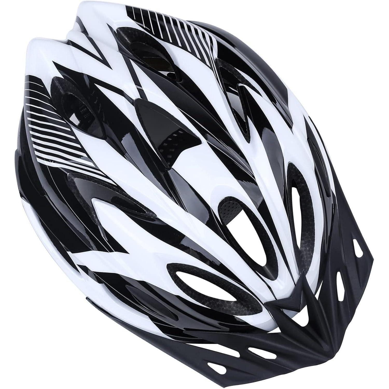 LuxusKollektion Mountainbikehelm Fahrradhelm Unisex Visier EPS PC Schale 18 Lüftungen Schwarz Weiß