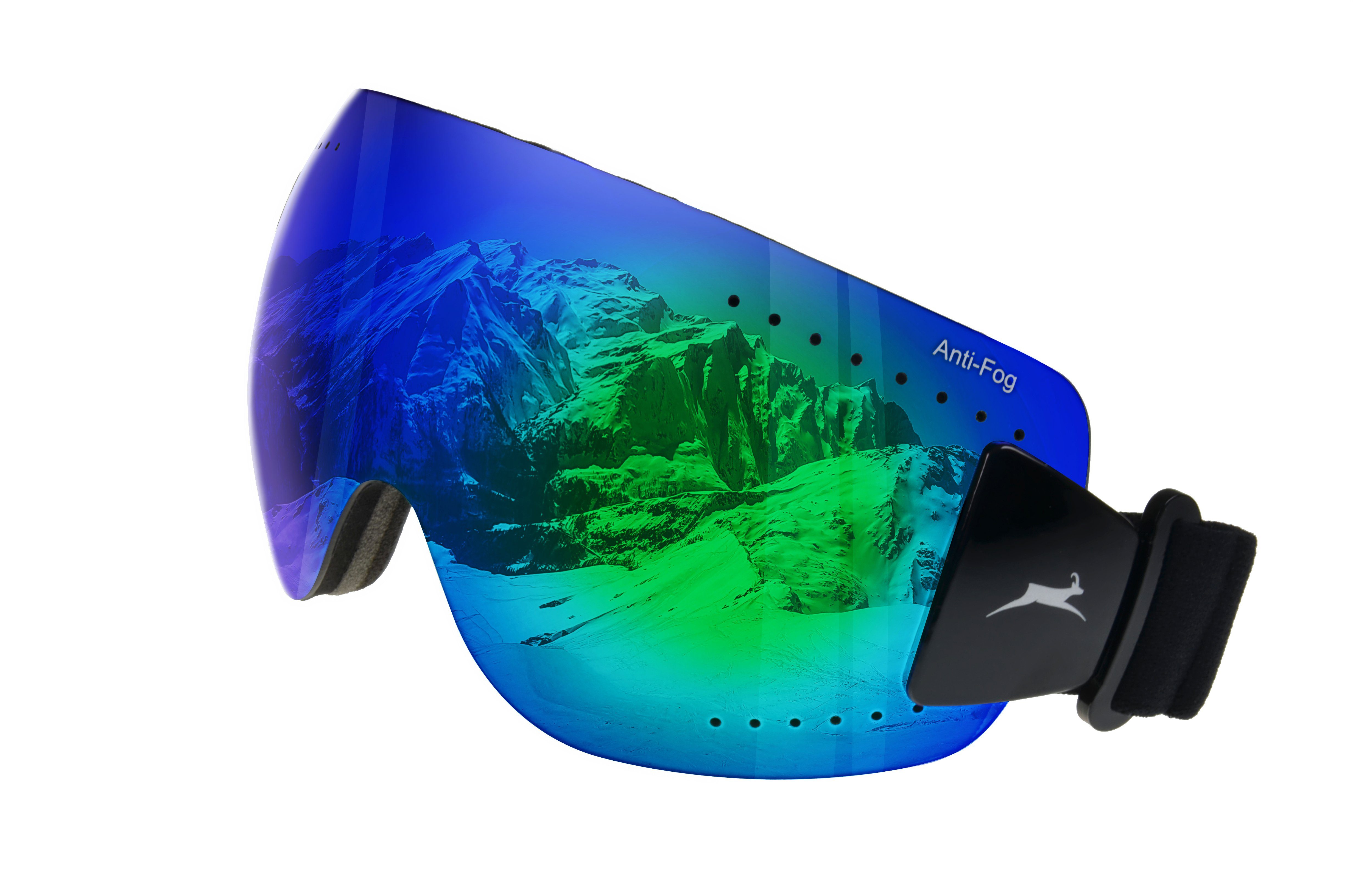 Gamswild Skibrille WS9140 Skibrille Gletscherbrille Snowboardbrille Sonnenbrille Damen Herren Fahrradbrille Unisex, orange, blau, ANTIFOG