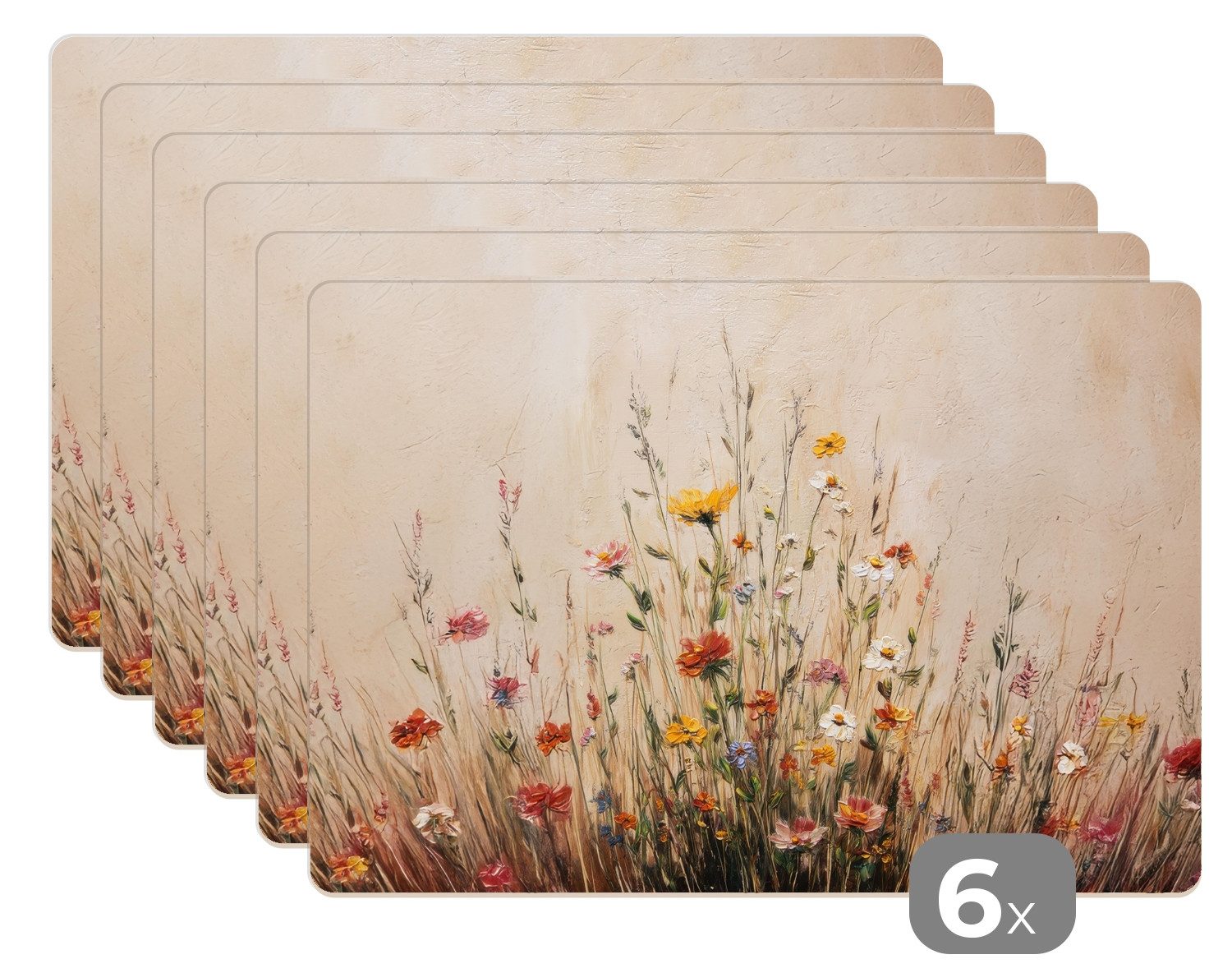 Platzset Wildblumen - Pinselstriche - Ruhig