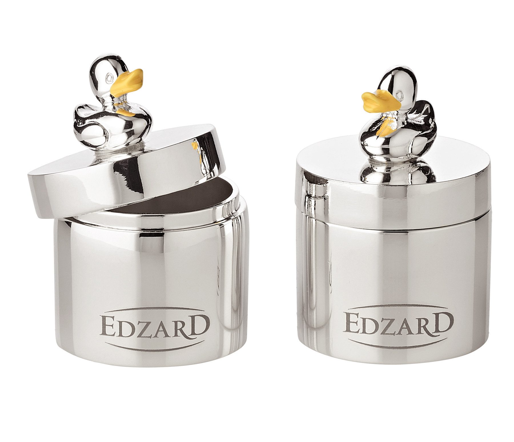 EDZARD Zahndose Ente, Silber-Optik, edel versilbert, anlaufgeschützt, H 5 cm