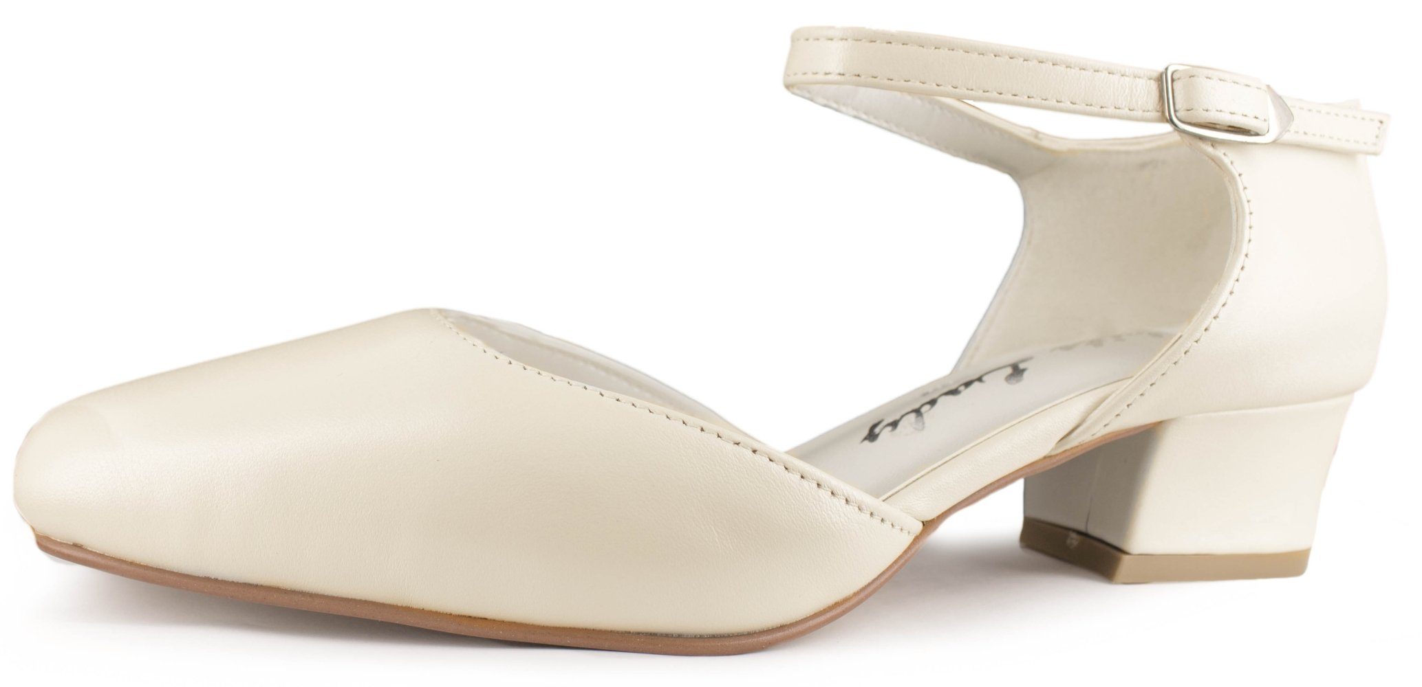 White Lady 178 offwhite - weite Leder Brautschuhe Slingpumps günstig online kaufen