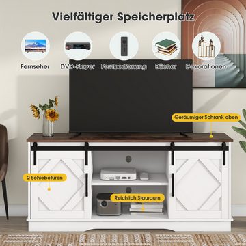 MODFU Sideboard TV-Schrank (TV-Board mit Schiebtüren, Fernsehtisch mit Schiebtüren), B/H/T: 150/60/40cm, Sideboard