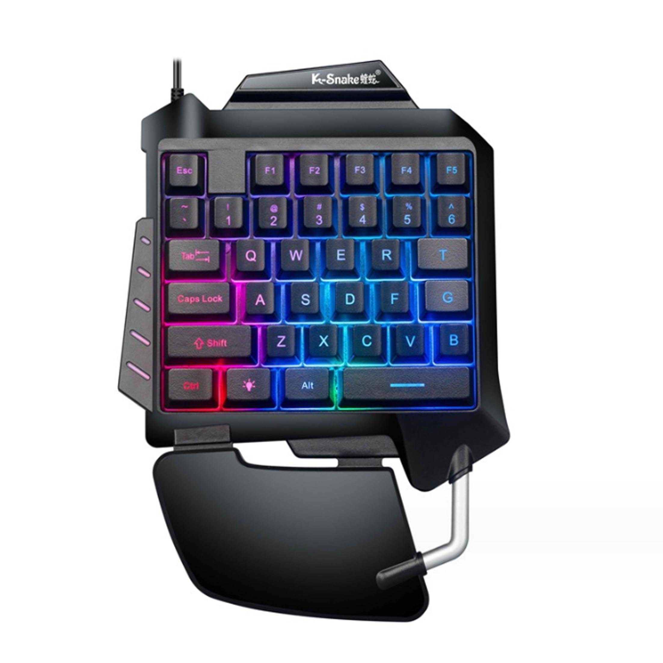 Diida Tastatur, Gaming-Tastatur,Einhändig bedienbare Tastatur Tastatur (Bequeme Handauflage, ergonomisches Design, verschiedene Lichteffekte)