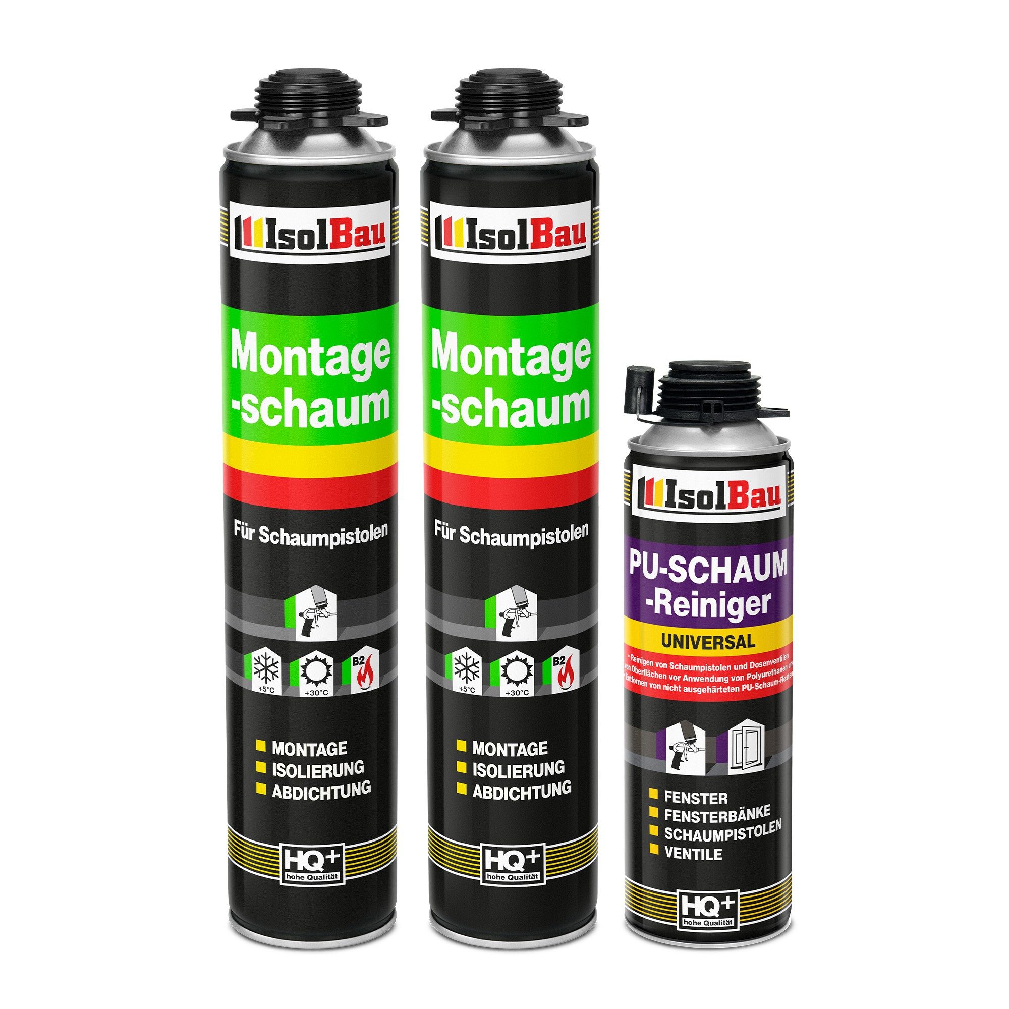 None Fenster SET Pistolenschaum 2 x 750 ml Montageschaum B2 Dämmen, PCV-Profile Holz Holzwerkstoffe Ziegelsteine Beton Gips Metall