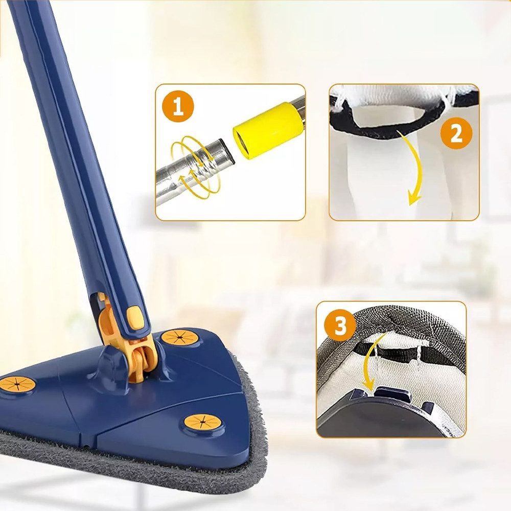 REDOM Wischmopp Dreieckiger 2 in 1 Mikrofaser Bodenwischer, (Dreieckiger Reinigungsmopp), für Ecken Fliesen Laminat Parkett Fenster Möbel