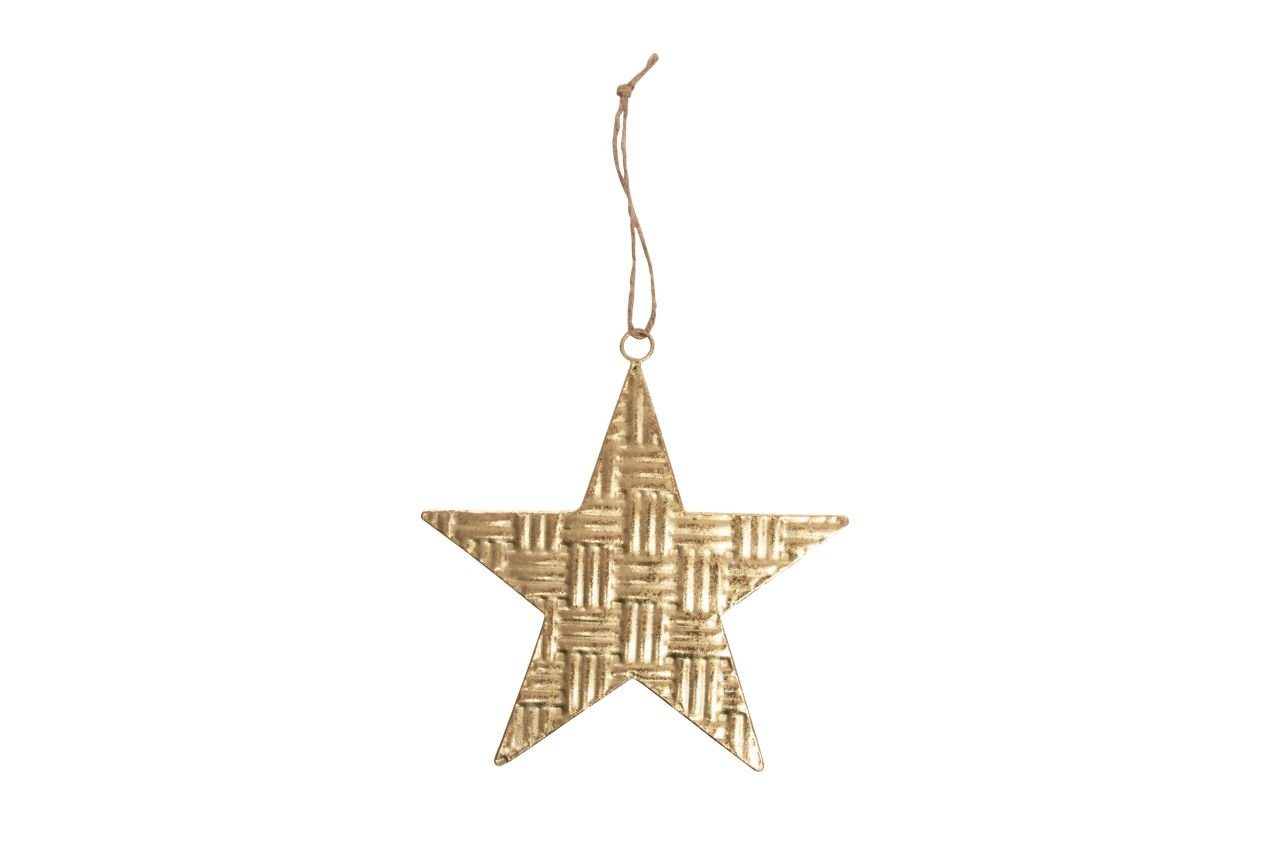 Freese Imkerei flach 33,5 Flechtoptik Metall-Stern, Weihnachtsfigur gold Freese