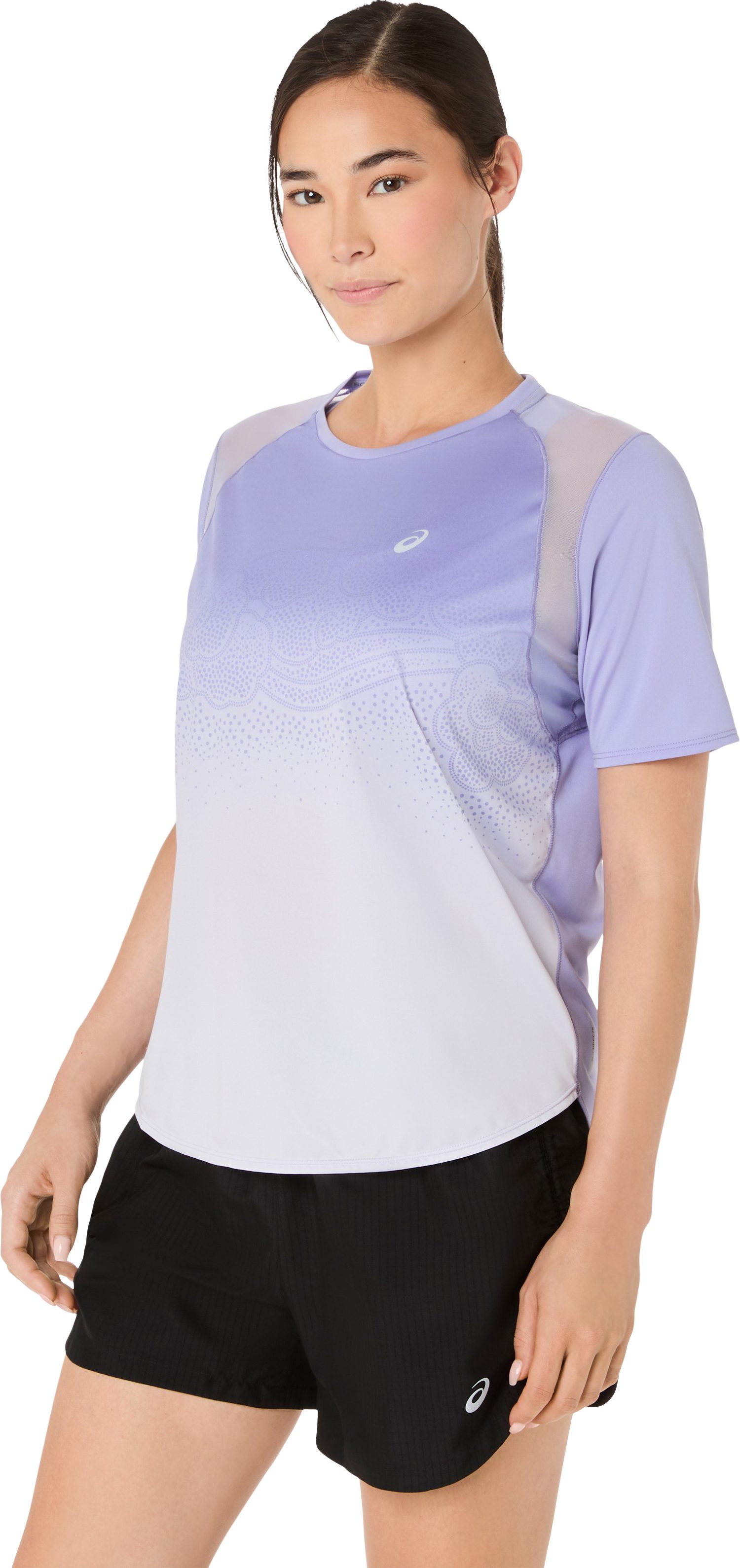 Asics Laufshirt ROAD FADE SS TOP mit Grafik-Print auf der Vorderseite, atmungsaktives Material