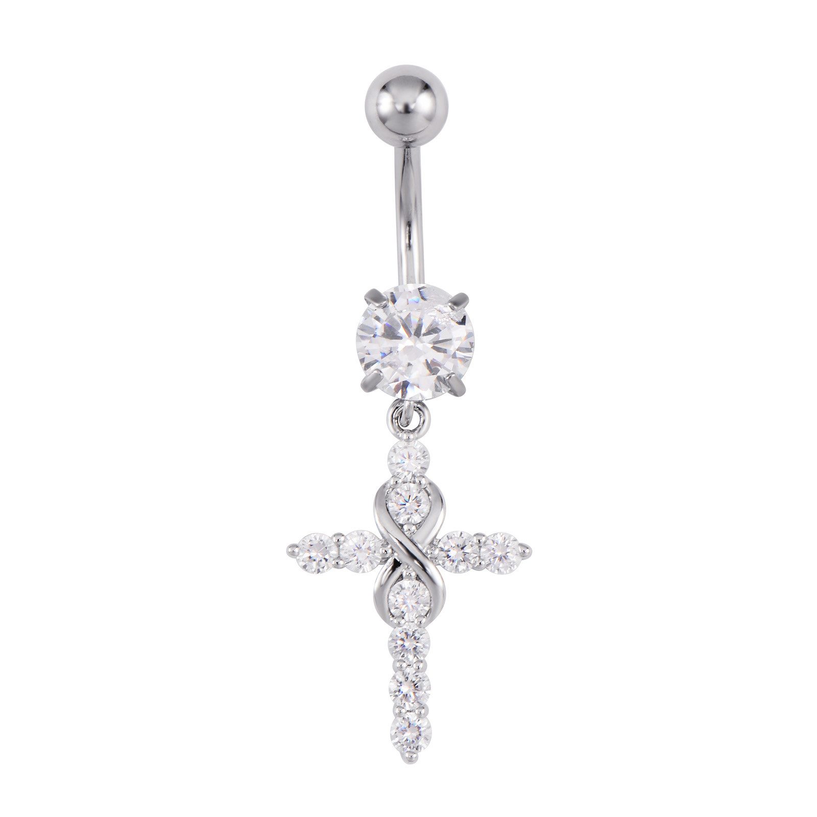 Karisma Schmuck Bauchnabelpiercing Edelstahl Nabel Stecker Anhänger Kreuz U günstig online kaufen