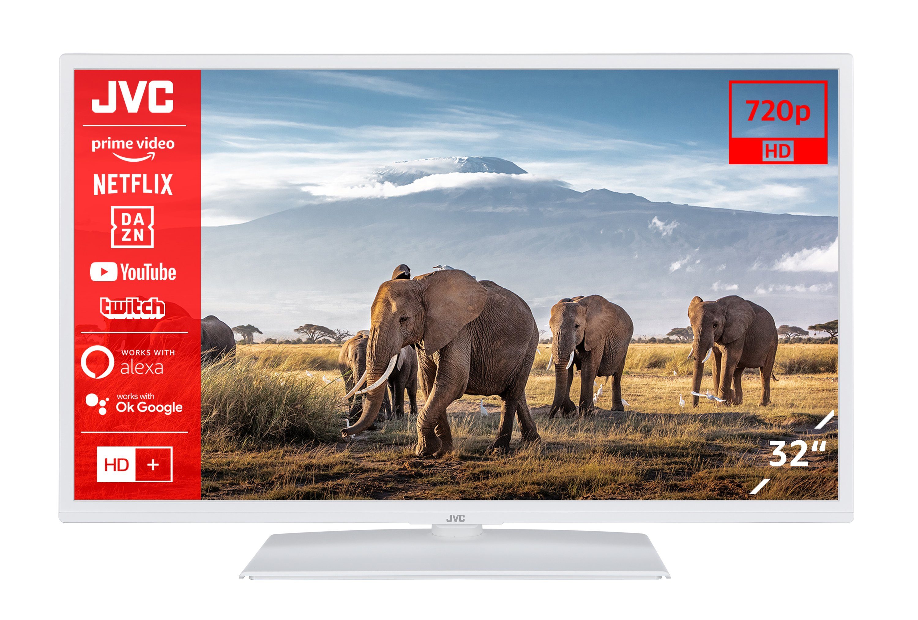 JVC LT-32VH5156W LCD-LED Fernseher (80 cm/32 Zoll, HD-ready, Smart TV, HDR, Triple-Tuner, Bluetooth, 6 Monate HD+ inklusive)